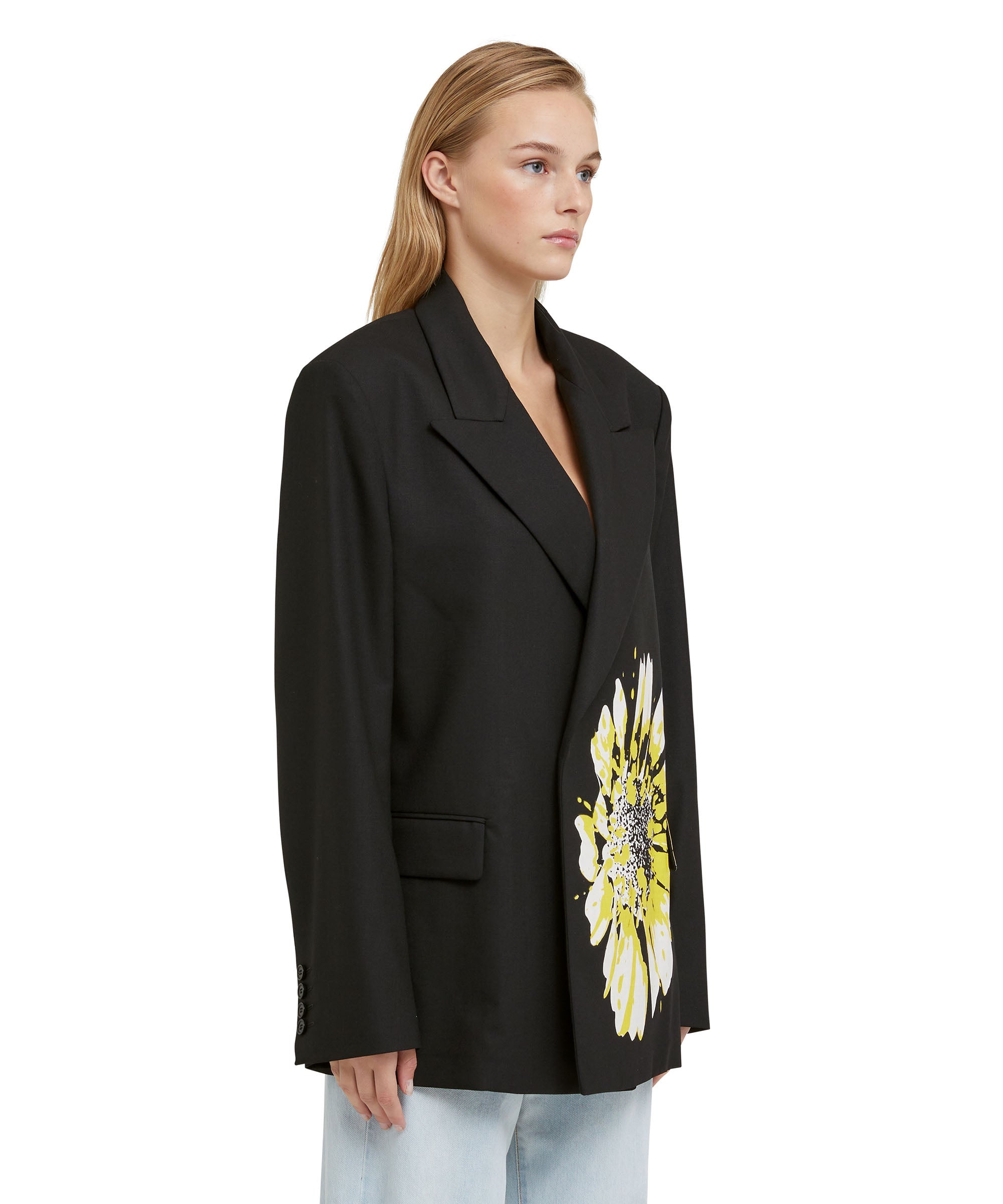 Jacket with hidden buttons and daisy print - 4