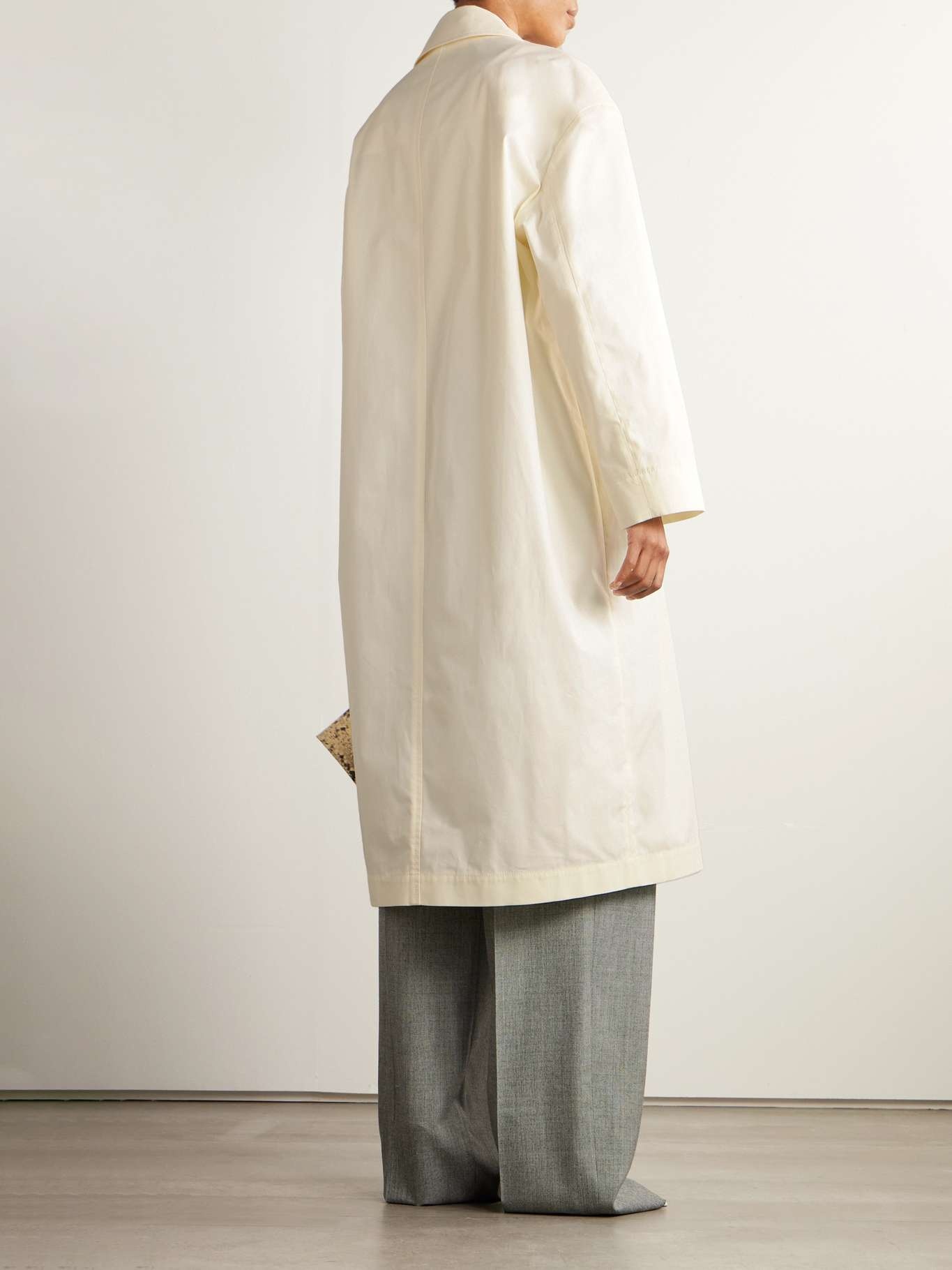 Cotton-gabardine coat Off-white - 4
