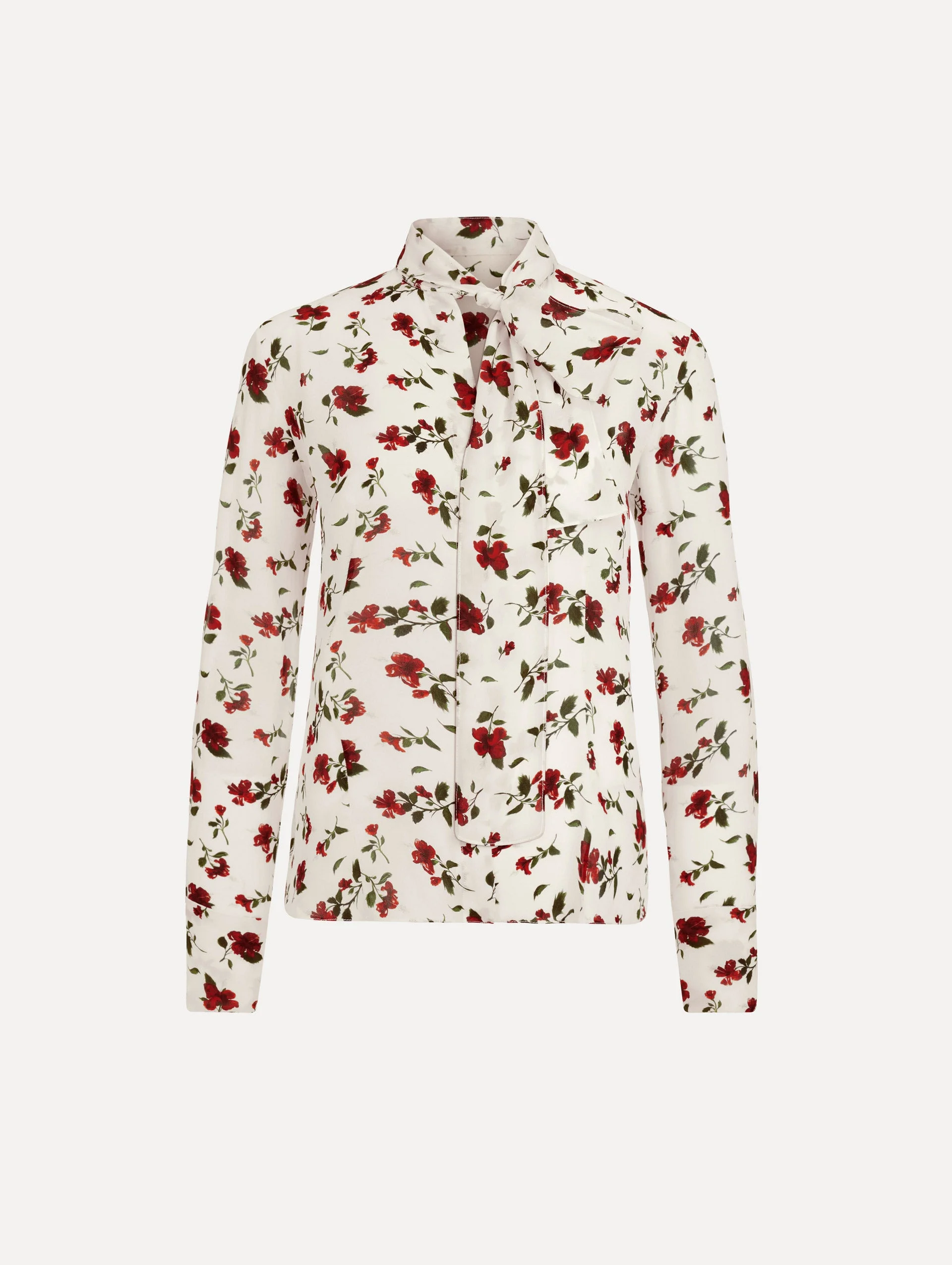 HIBISCUS SILK CHIFFON BLOUSE - 1