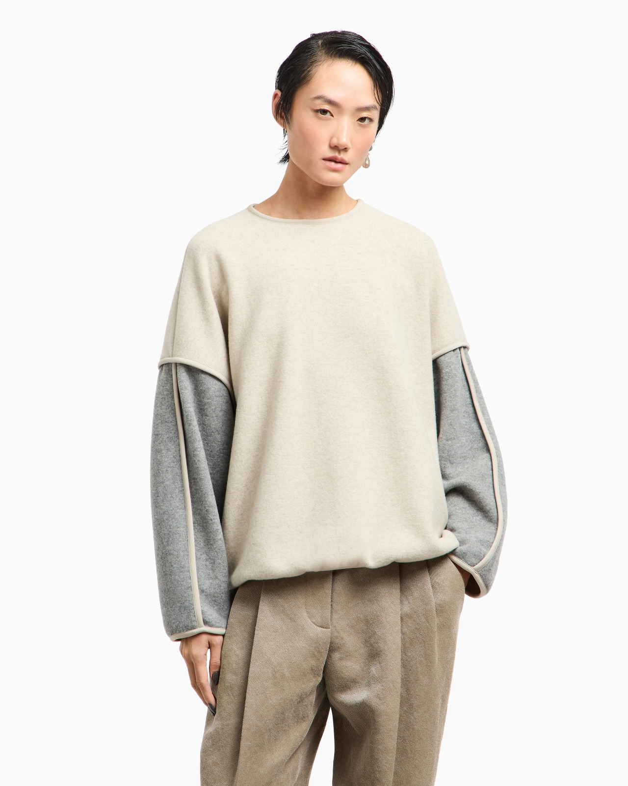 VIRGIN WOOL AND CASHMERE JERSEY SWEATSHIRT - 4