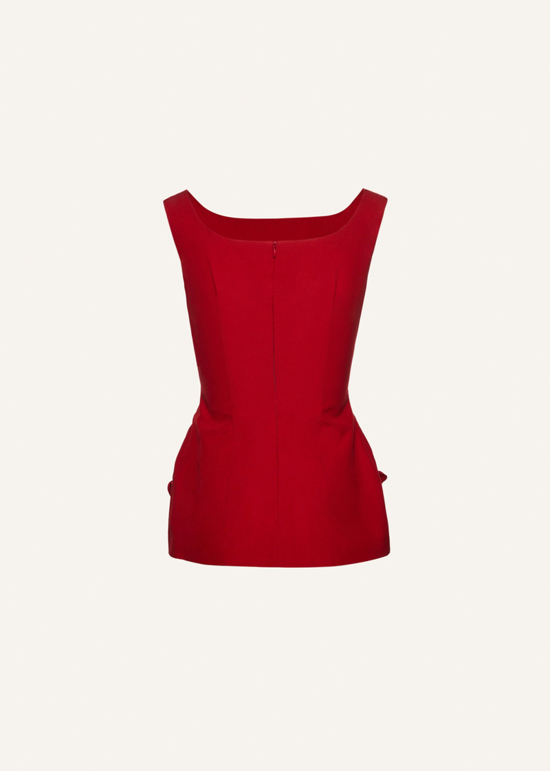 MAGDA BUTRYM Rose hip hourglass top in red outlook