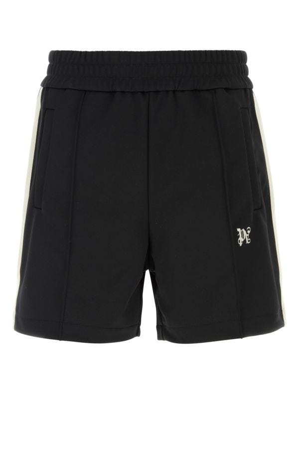 Black polyester bermuda shorts - 1