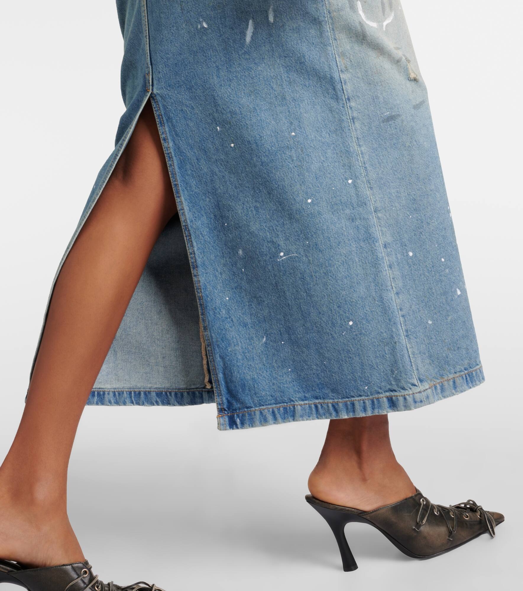 Denim maxi skirt - 5