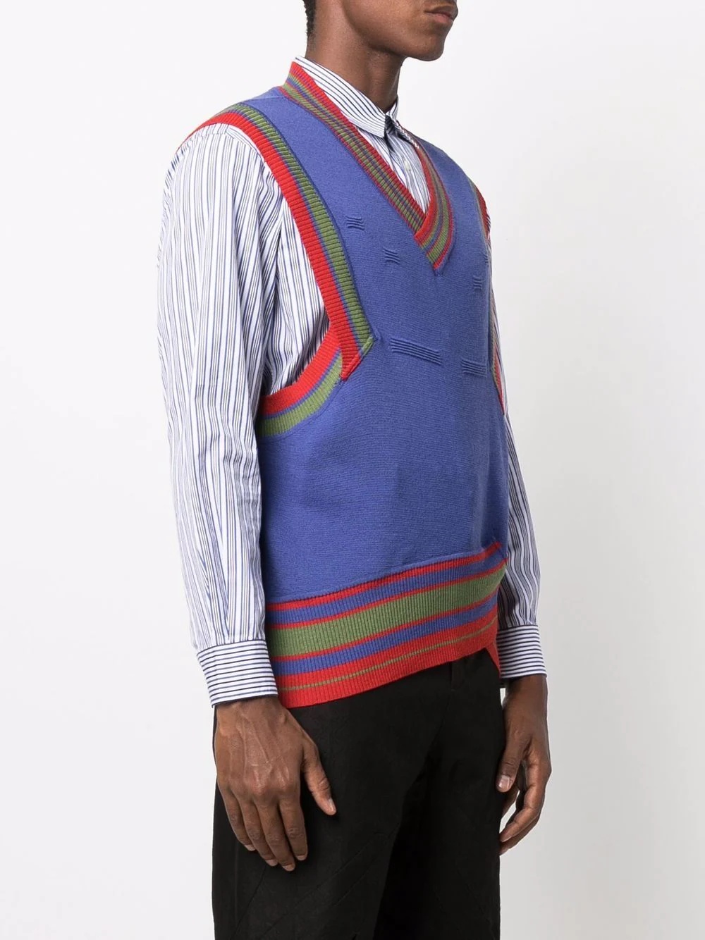 Dorset striped-knit vest - 3