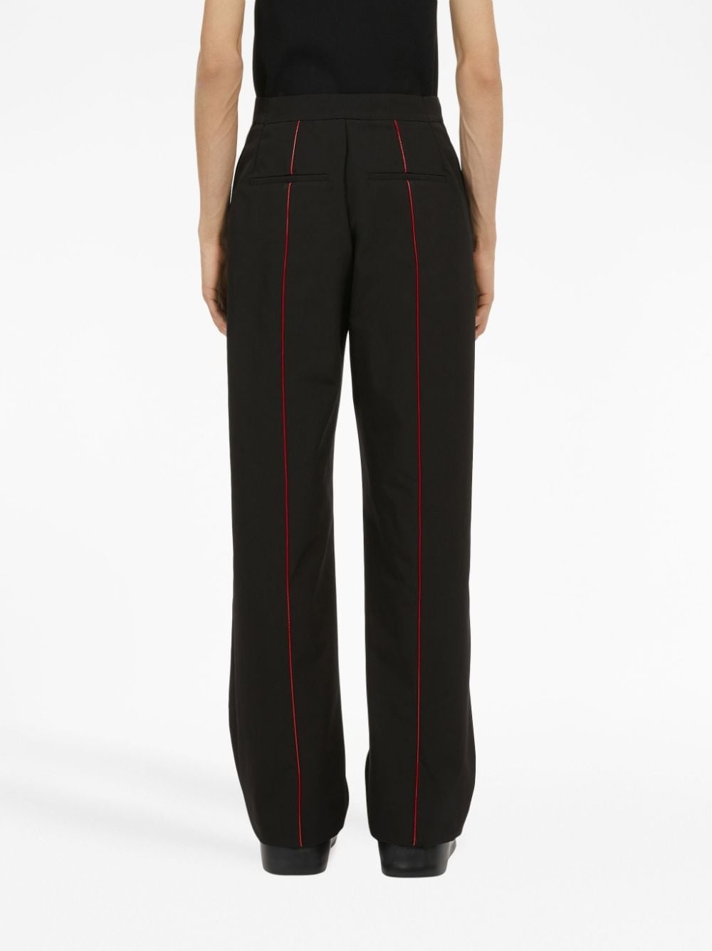 contrasting-trim cotton track pants - 4