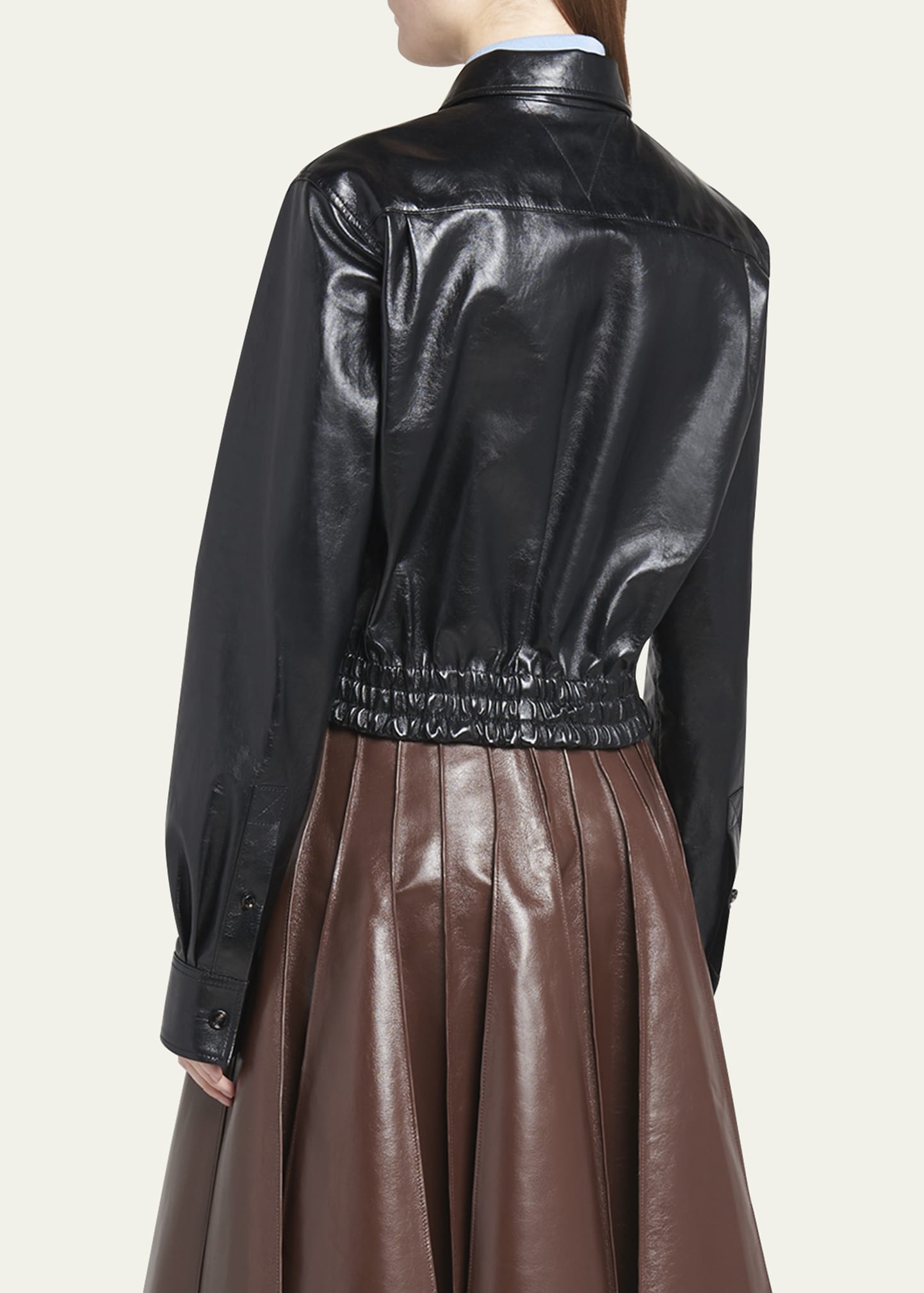 Smooth Nappa Leather Short Jacket - 3