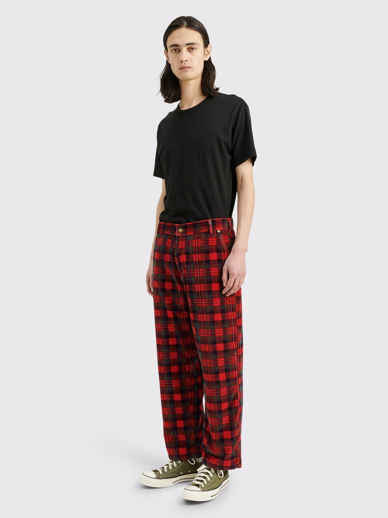 ERL PLAID CORDUROY PANTS RED 6