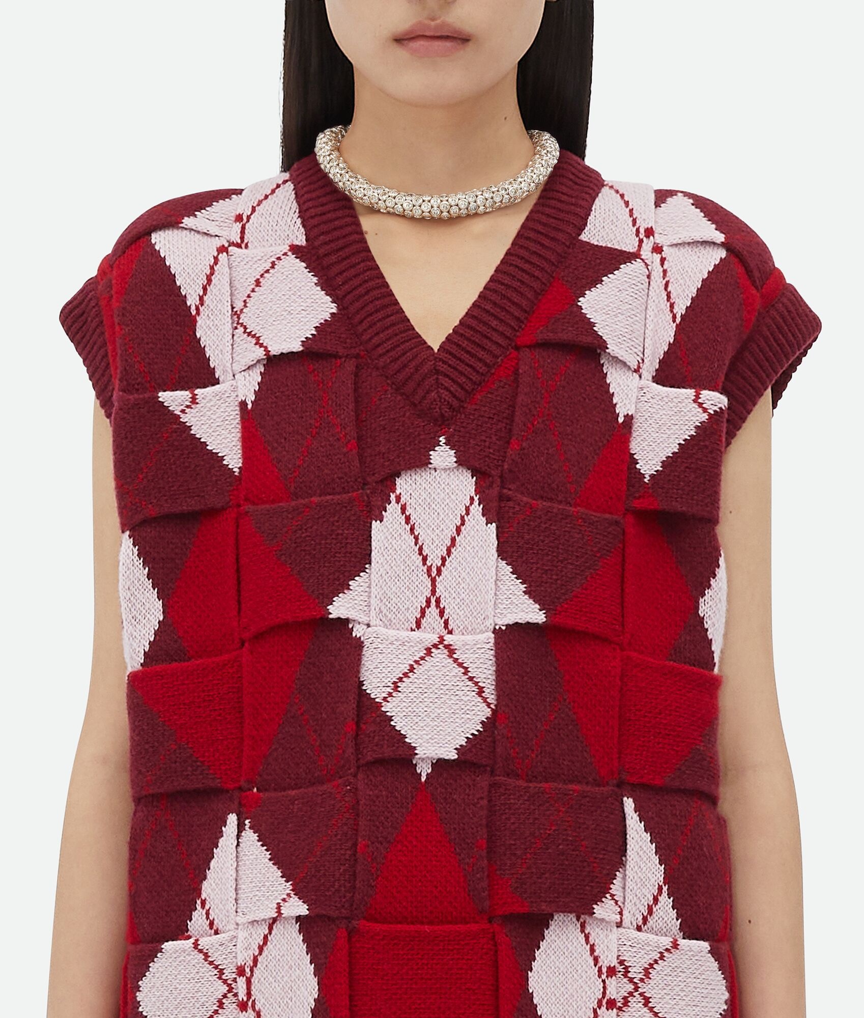Intreccio Argyle Wool Gilet - 5