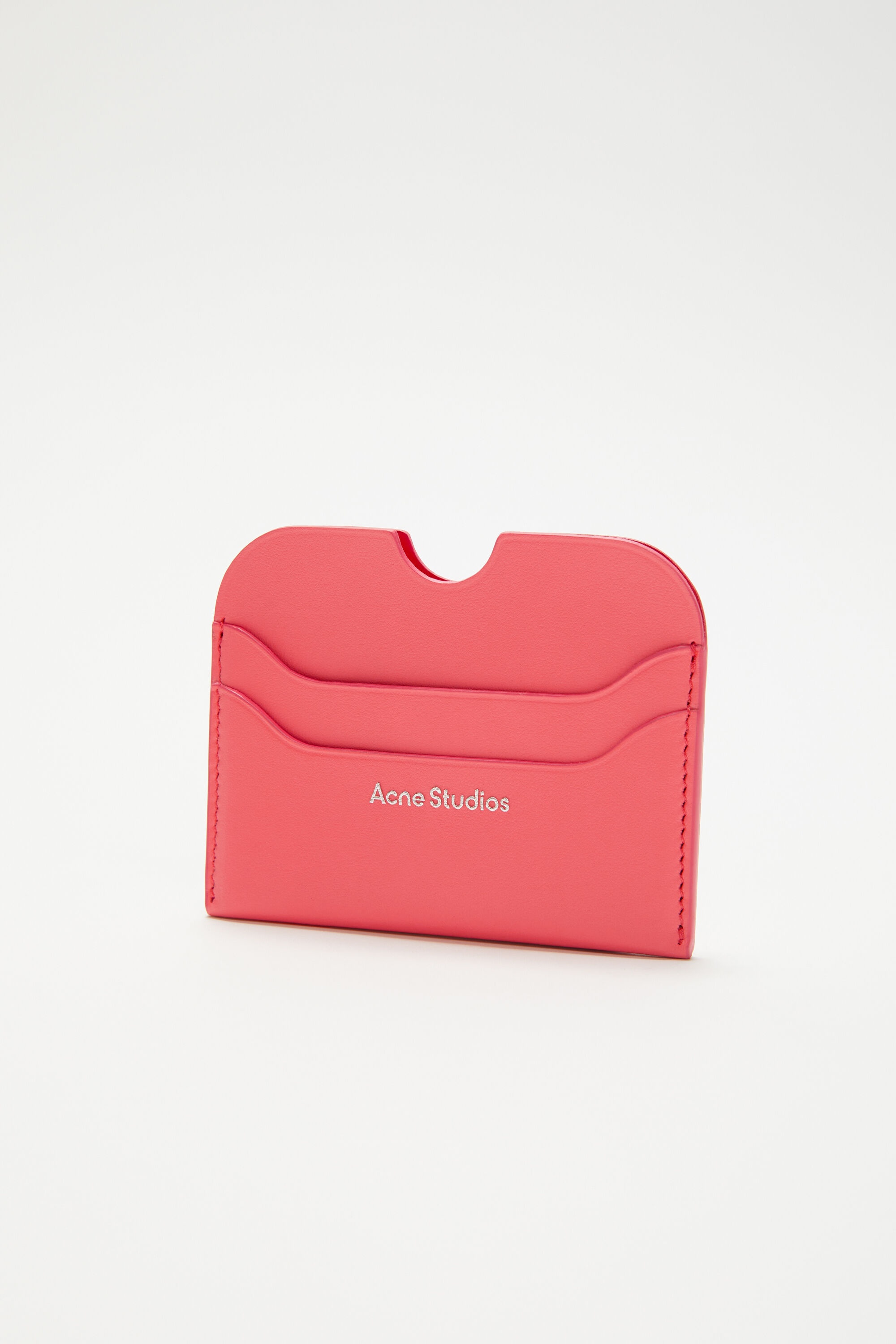 Leather card holder - Electric pink - 3