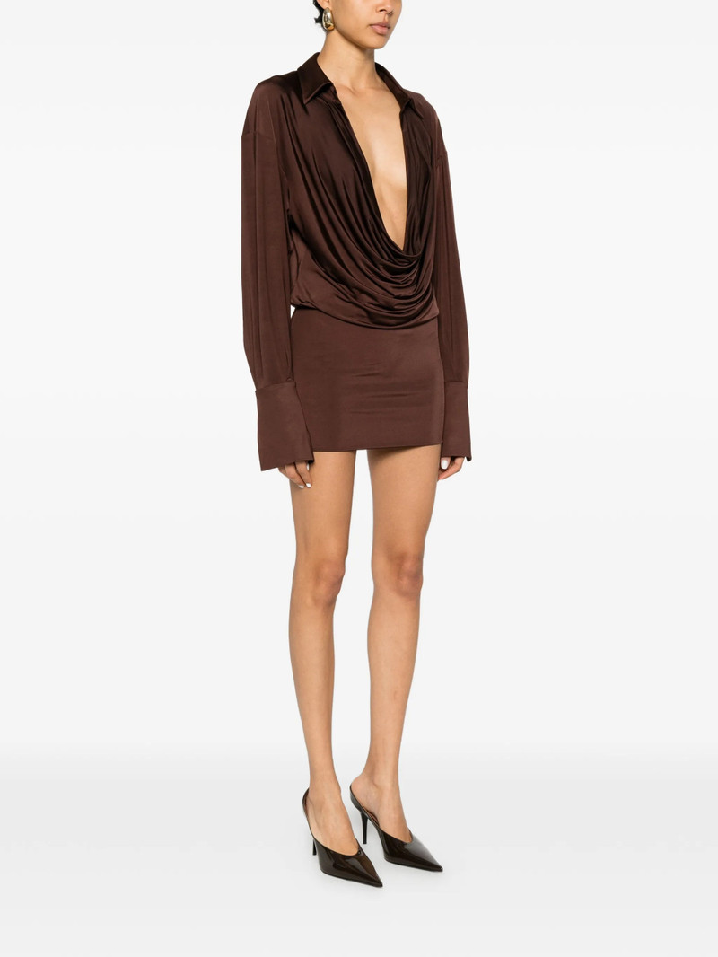 THE ANDAMANE The Andamane Lilia Draped-front Collared Mini Dress outlook