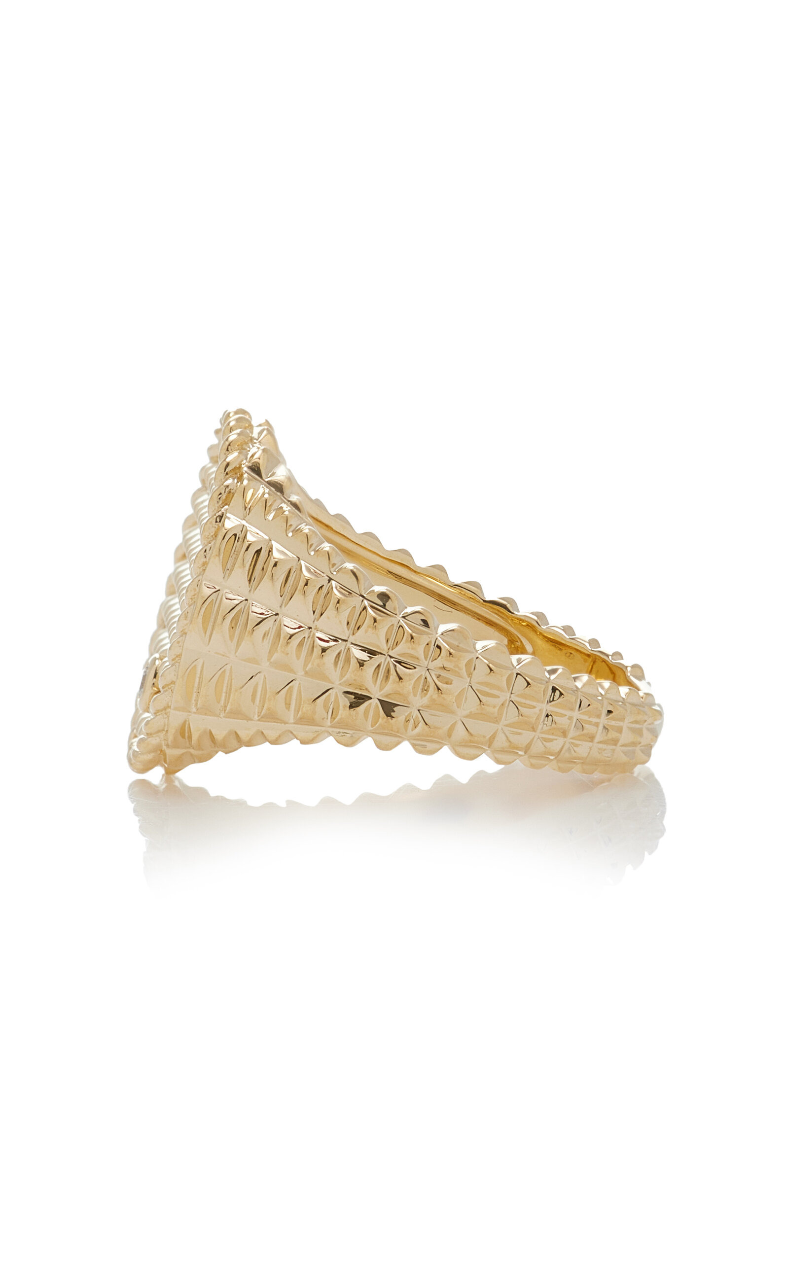 Picotti 9K Yellow Gold Diamond Signet Ring gold - 4