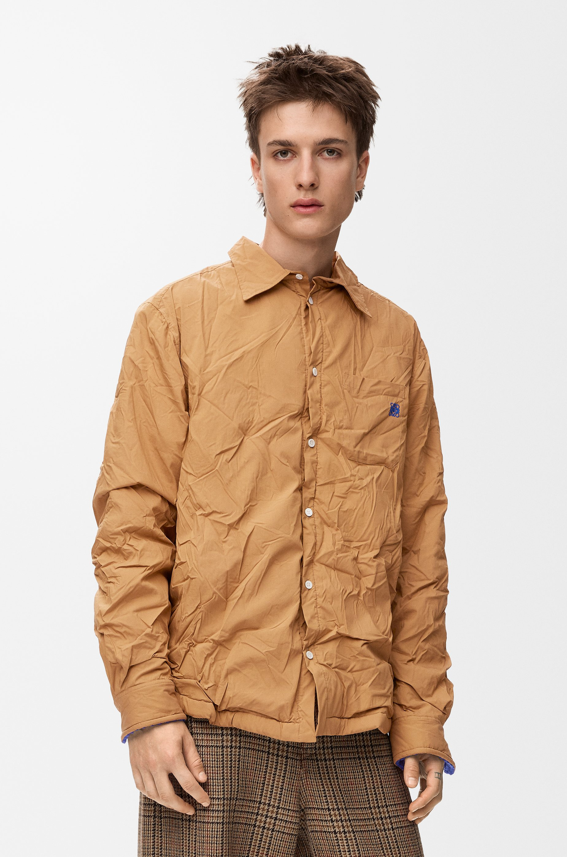 Hybrid shirt in cotton blend and wool - 3