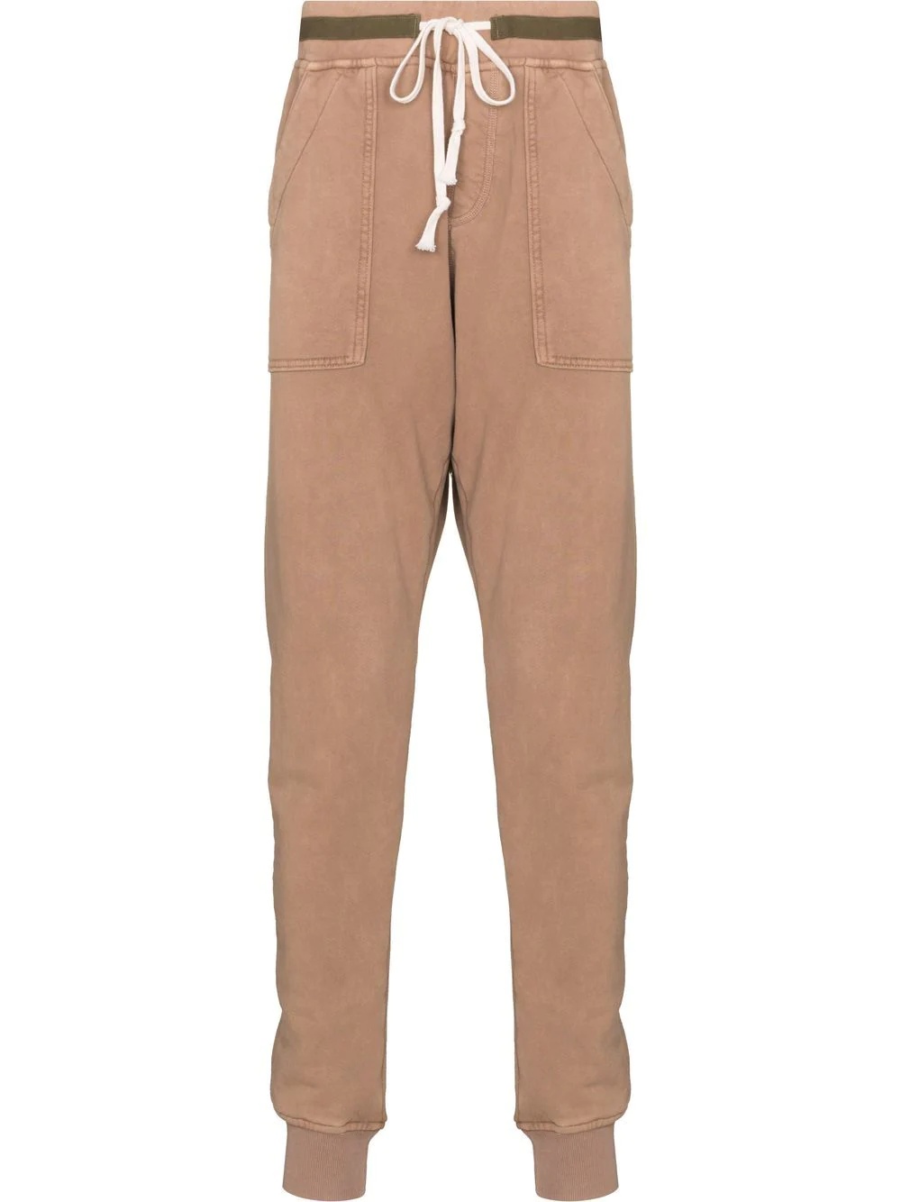 drawstring cotton track pants - 1