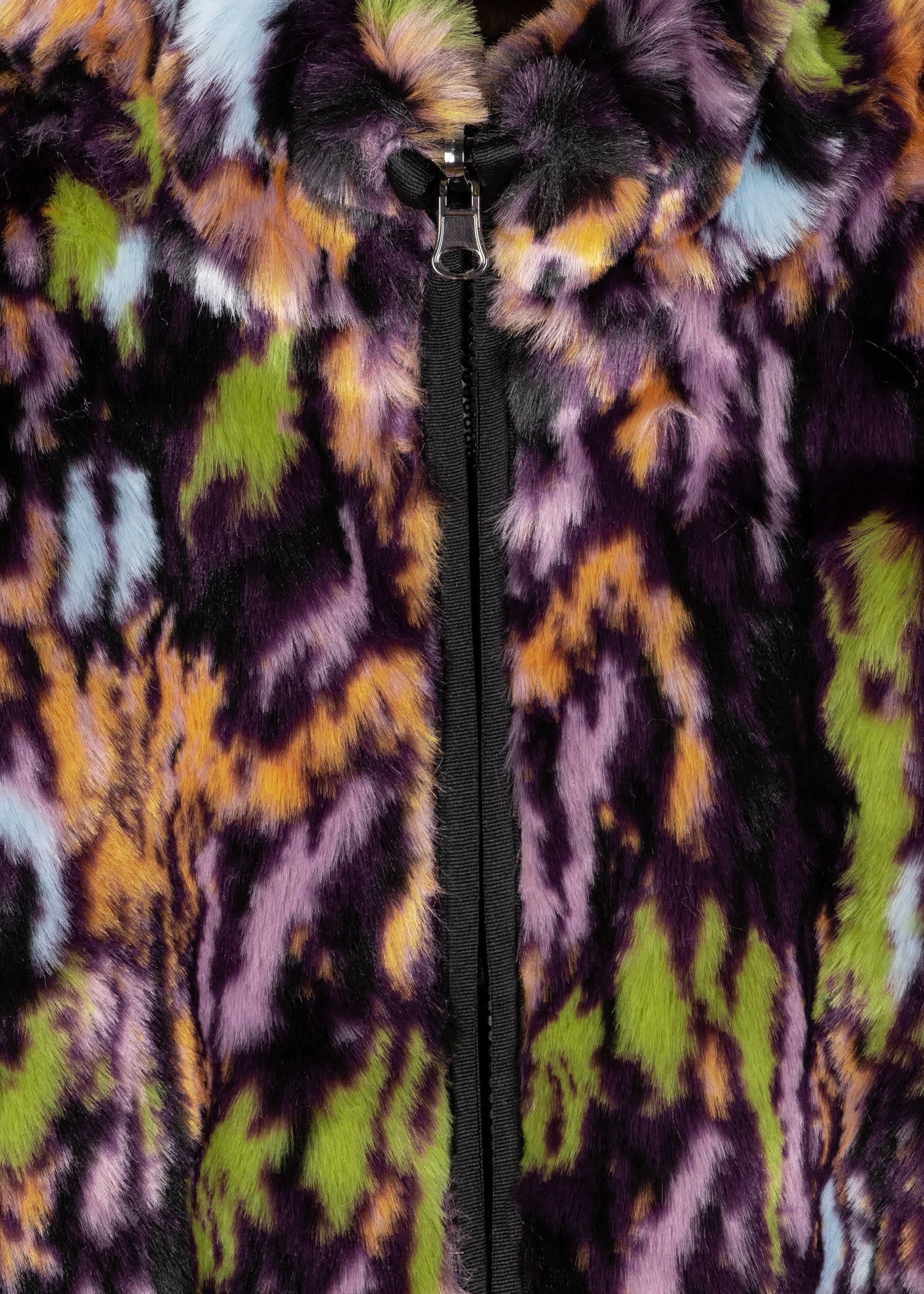 Black 'Bark' Reversible Faux Fur Coat - 4