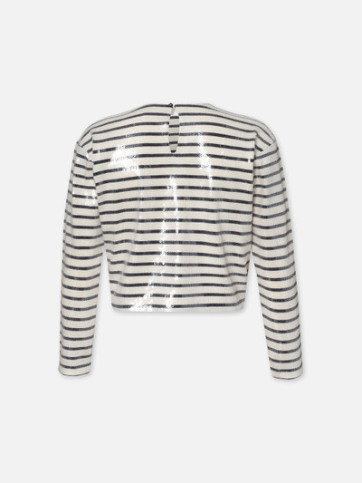 FRAME Striped Sequin Top in Navy Multi outlook