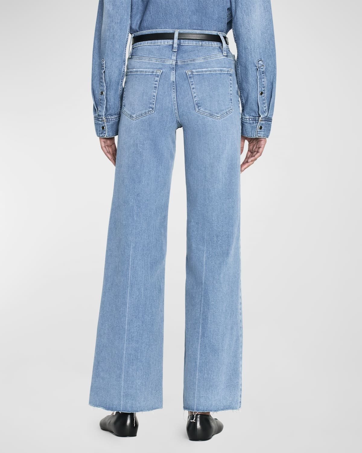 Le Slim Palazzo Raw Fray Jeans - 4
