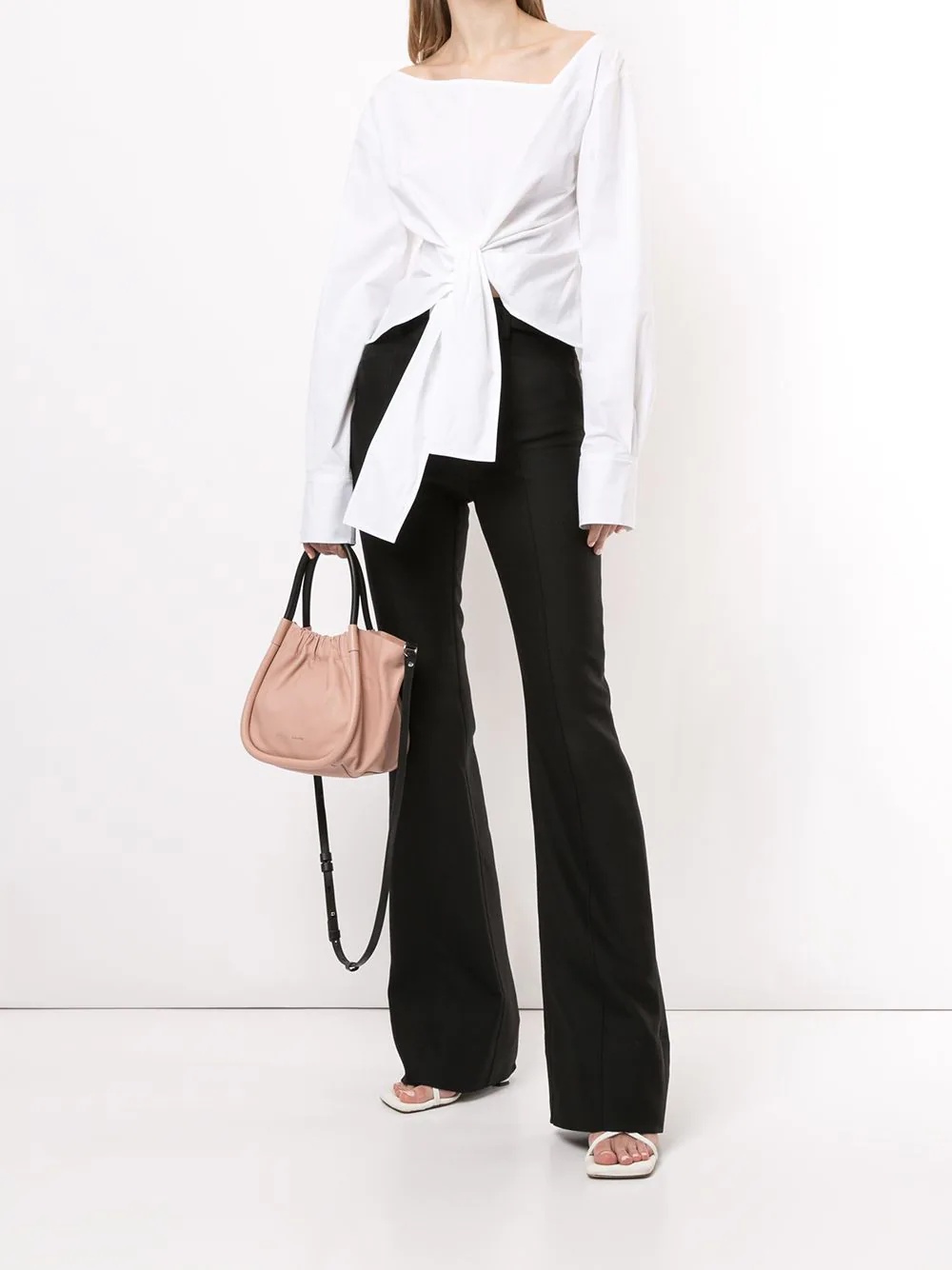 asymmetrical tie-waist top - 2