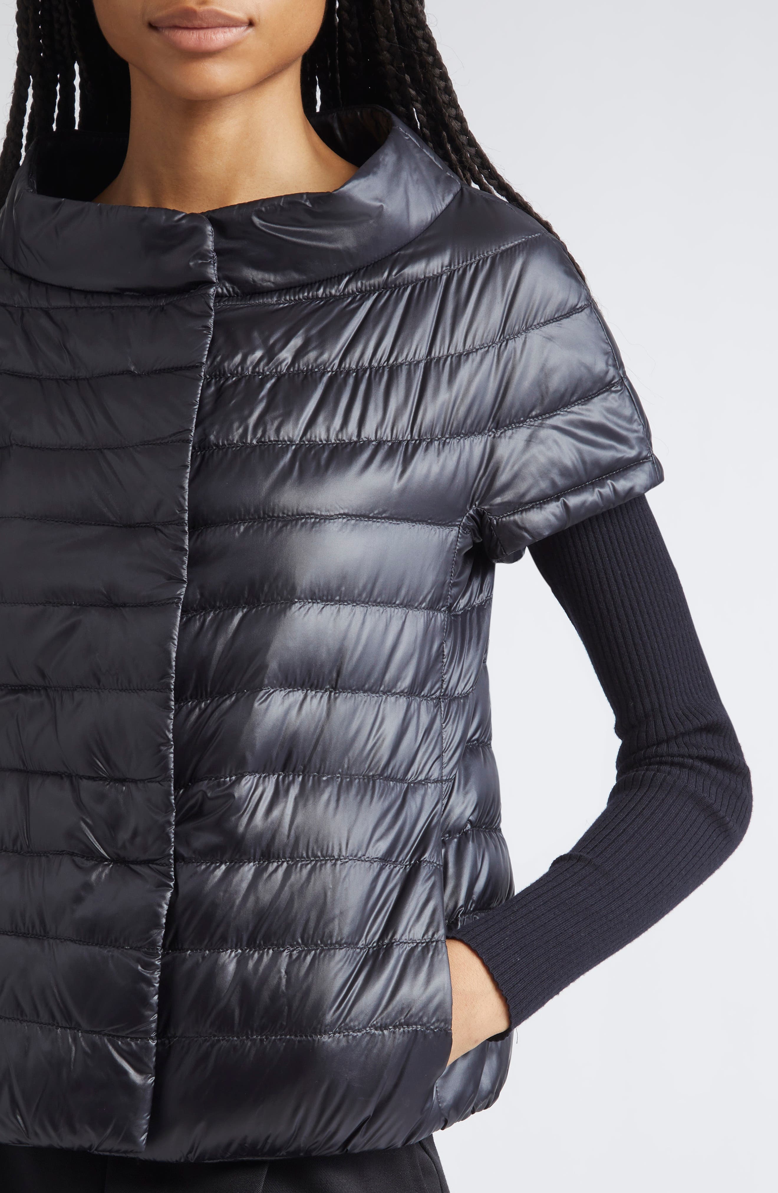Herno Emilia Cap Sleeve Quilted Down Jacket in Nero at Nordstrom - 4
