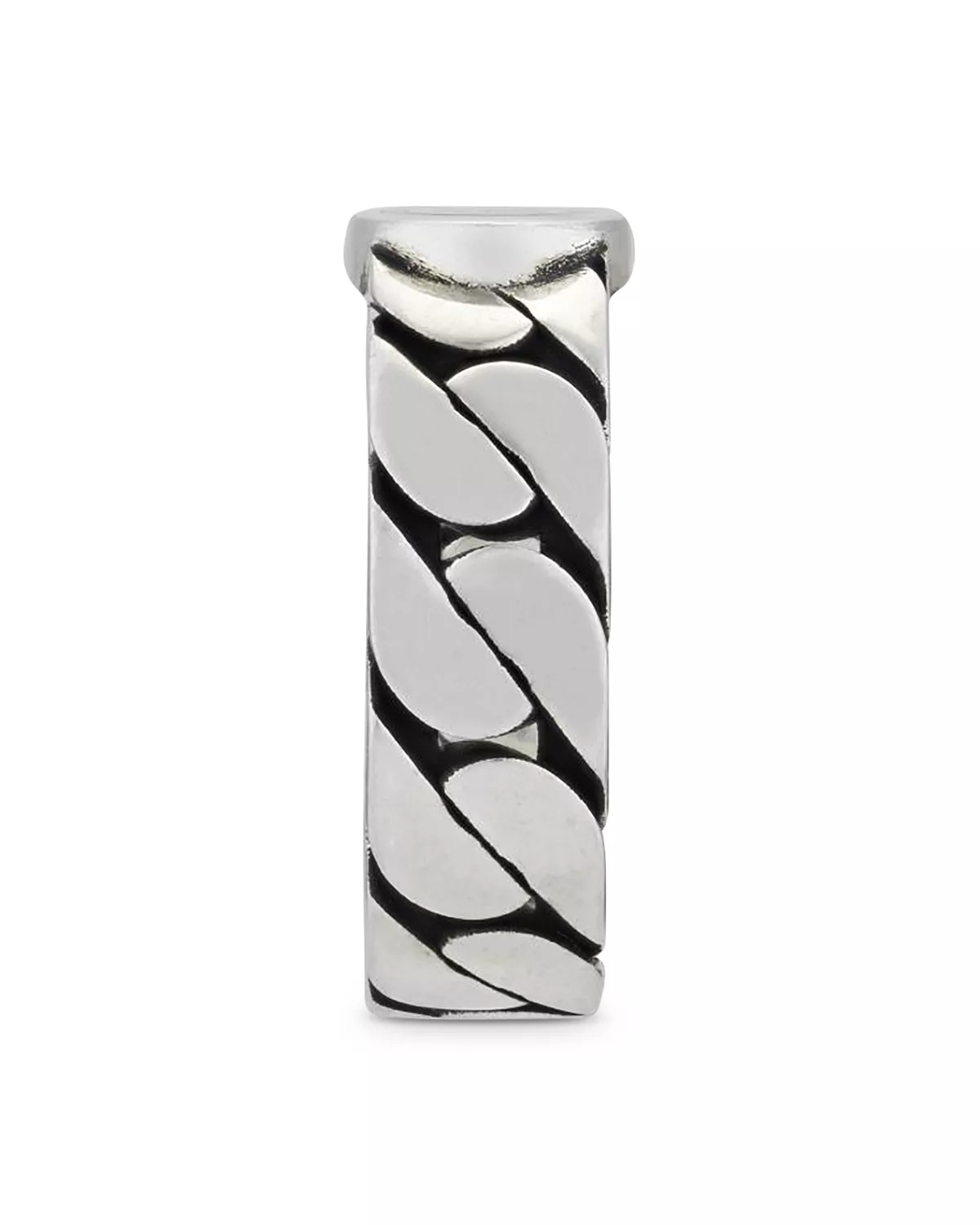 Sterling Silver Interlocking Curb Chain Ring - 3