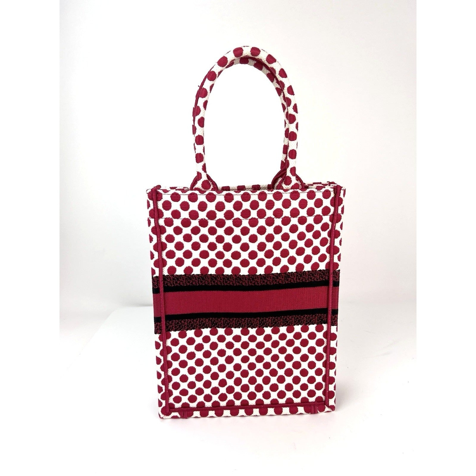 Christian Dior Canvas Dior Amour Dots Vertical Book Tote - 2