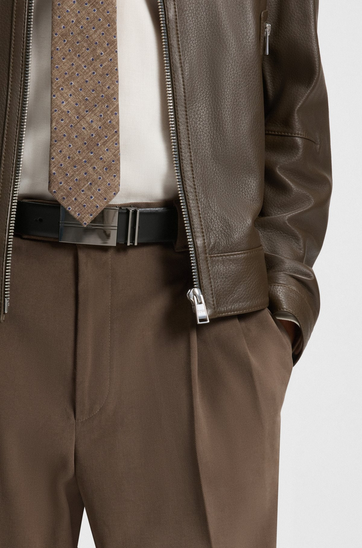 REVERSIBLE ITALIAN-LEATHER BELT WITH INTERCHANGEABLE BUCKLES - 2