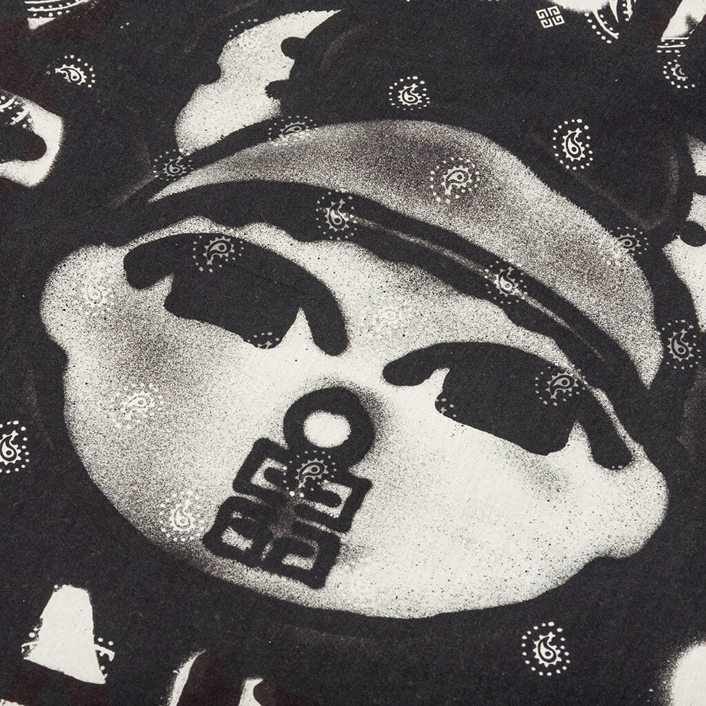 GIVENCHY CHITO BANDANA OVERSIZED HOODIE - BLACK - 3