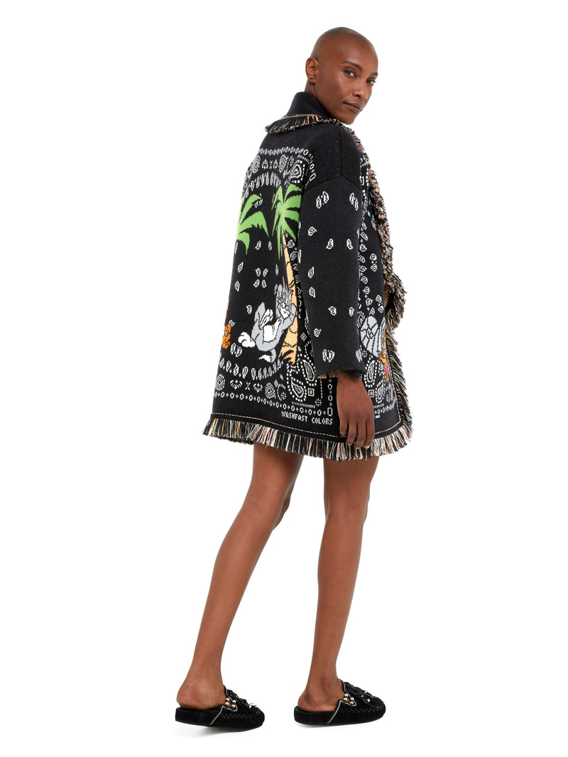 Alanui Tom & Jerry Bandana Jacquard Cardigan outlook