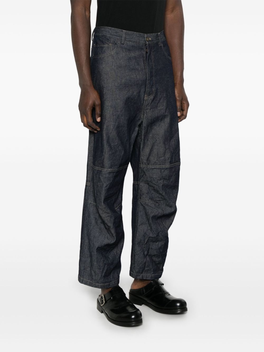 contrasting-stitching jeans - 3
