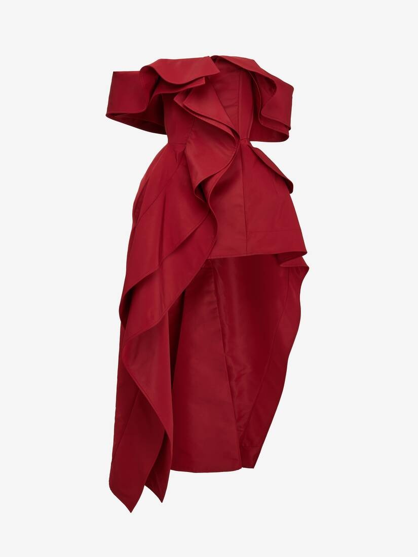 Women's Deconstructed Trench Dress in Blood Red - 1