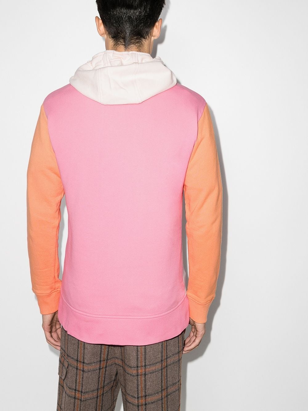 colour-block cotton hoodie - 3