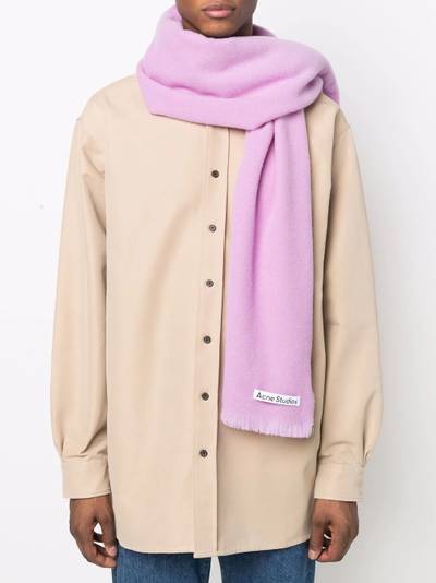 Acne Studios logo-patch wool scarf outlook