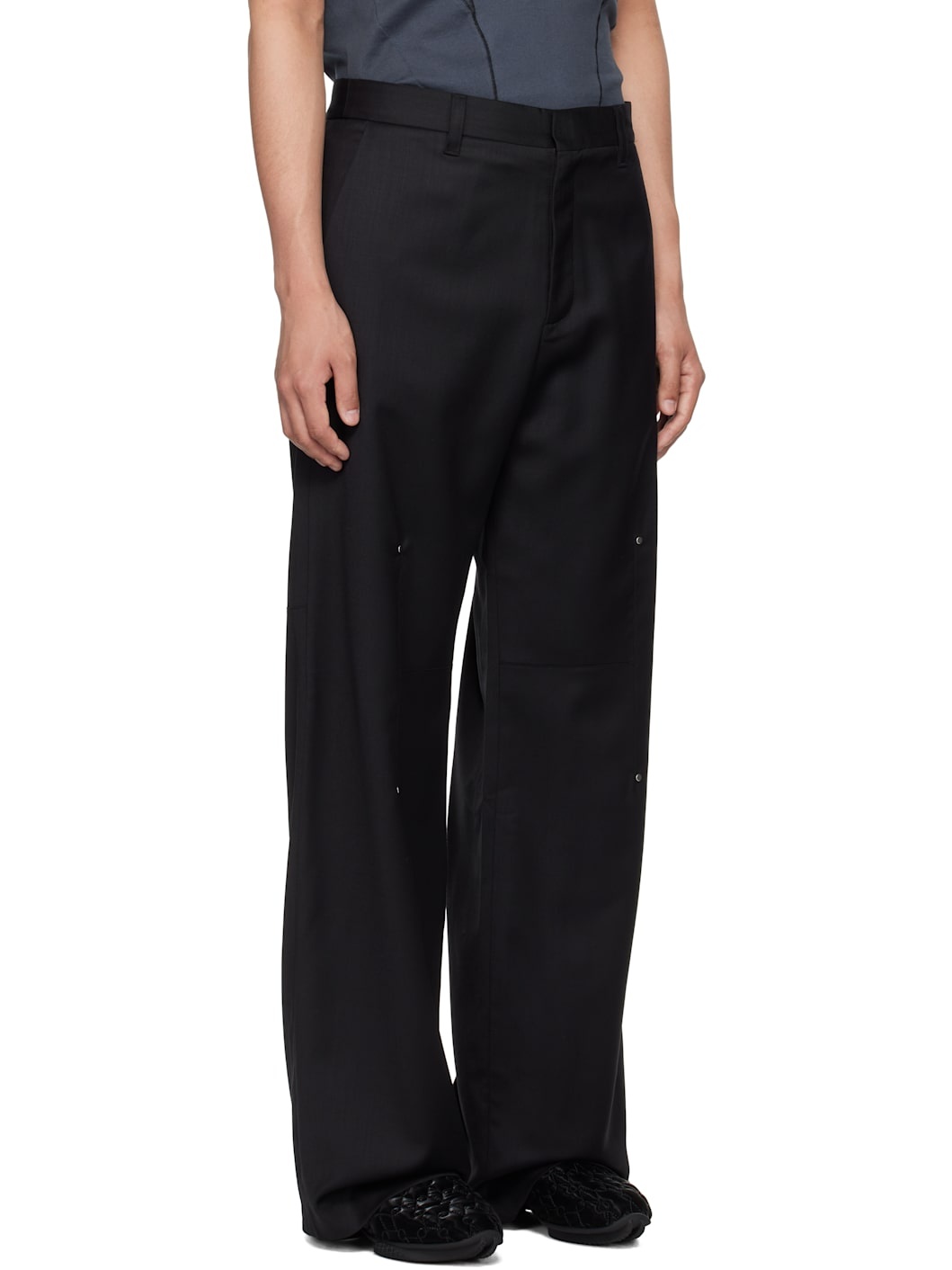 Black Radial Tailored Trousers - 2