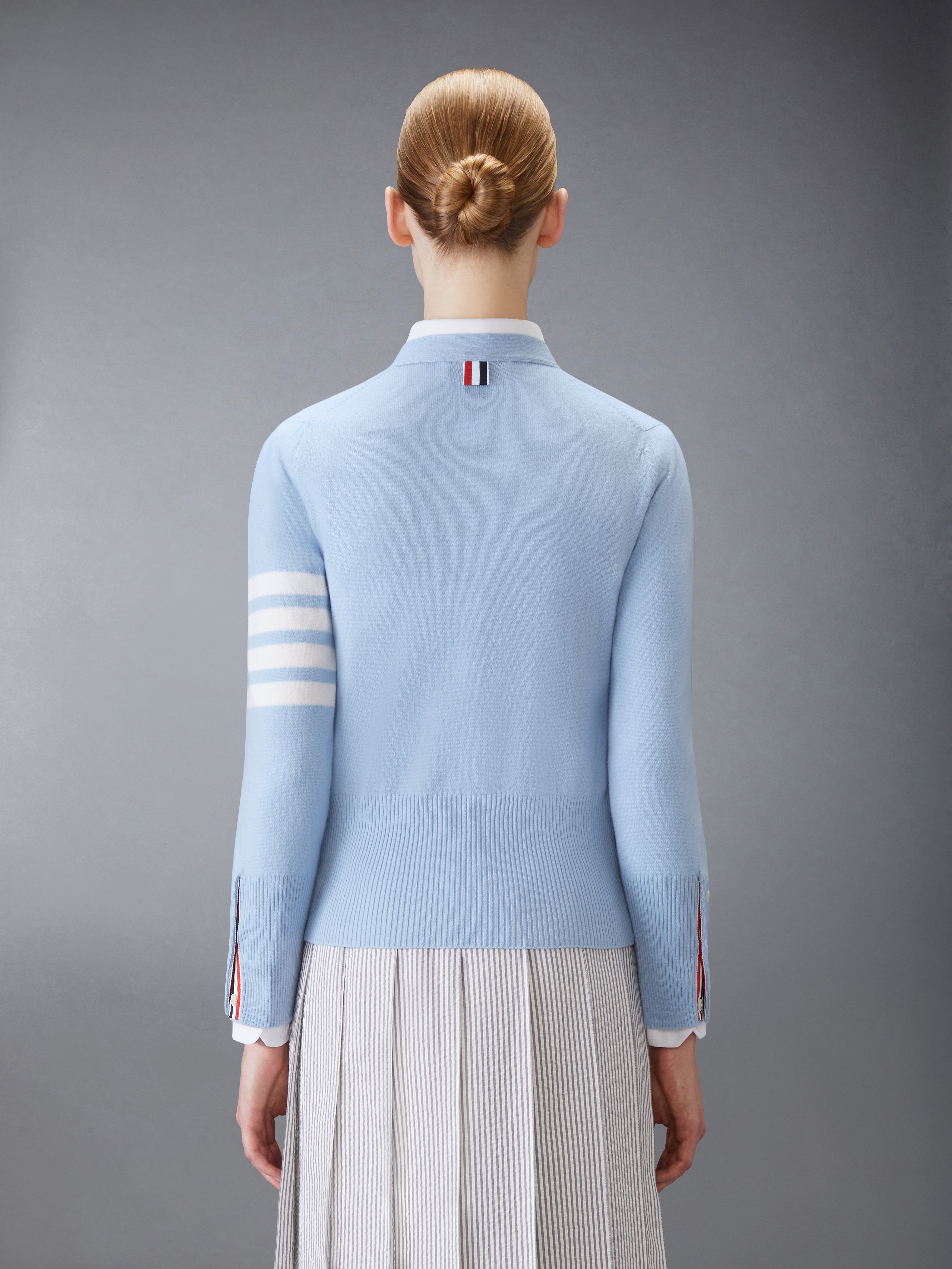CLASSIC CASHMERE 4-BAR V-NECK CARDIGAN - 3