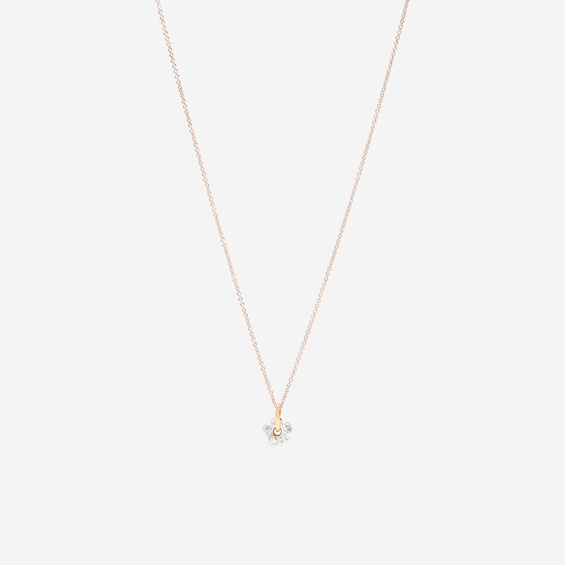 DoDo Rose Gold & White Diamond Flower Charm outlook