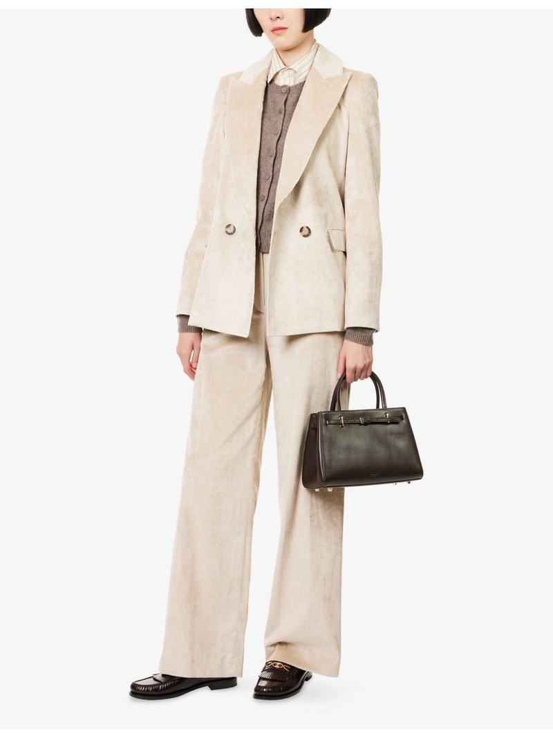 VERONICA BEARD Grigore Wide-Leg Stretch-Cotton Blend Trousers outlook
