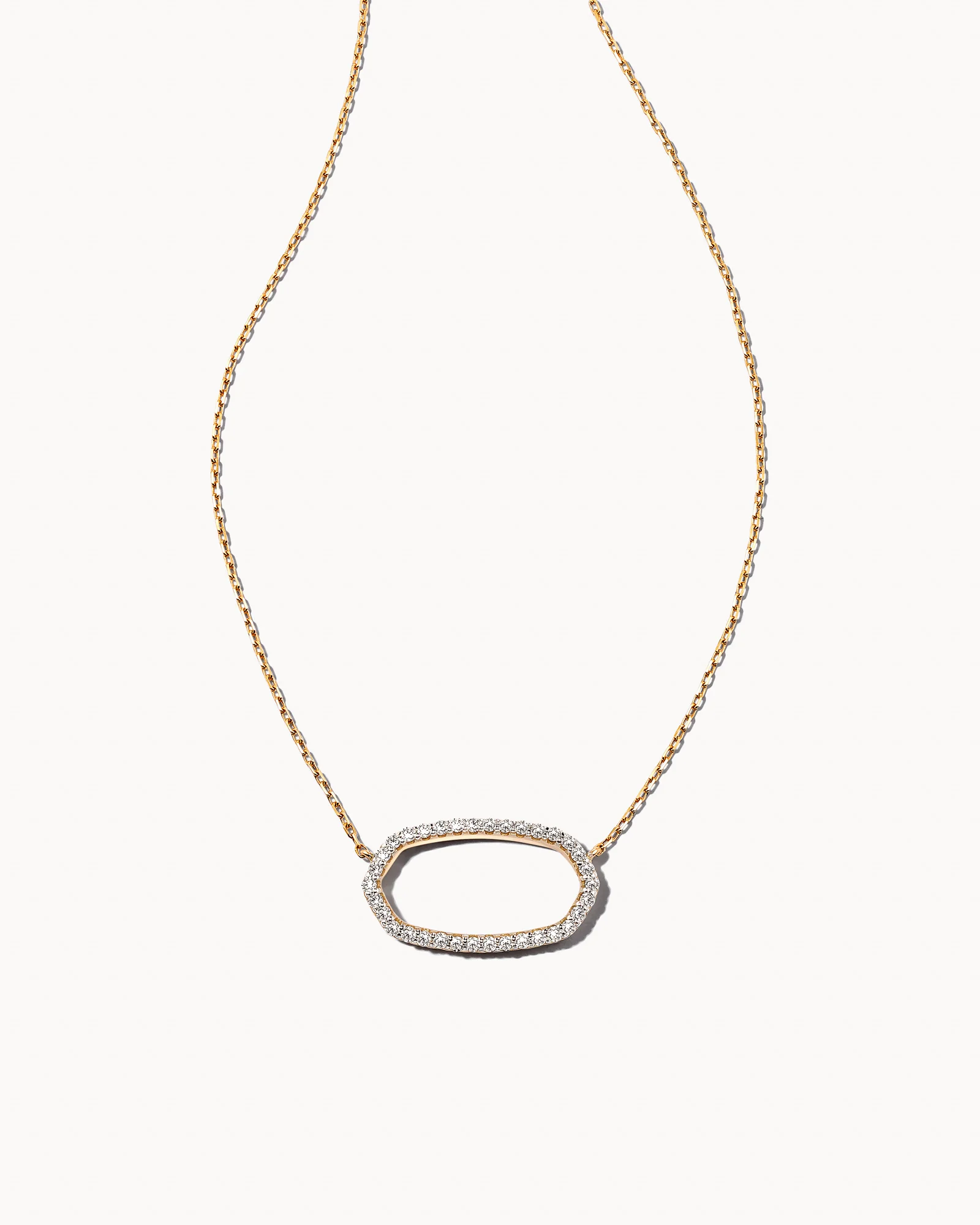0.17 ct Elisa 14k Yellow Gold Open Frame Pendant Necklace in White Diamond - 1