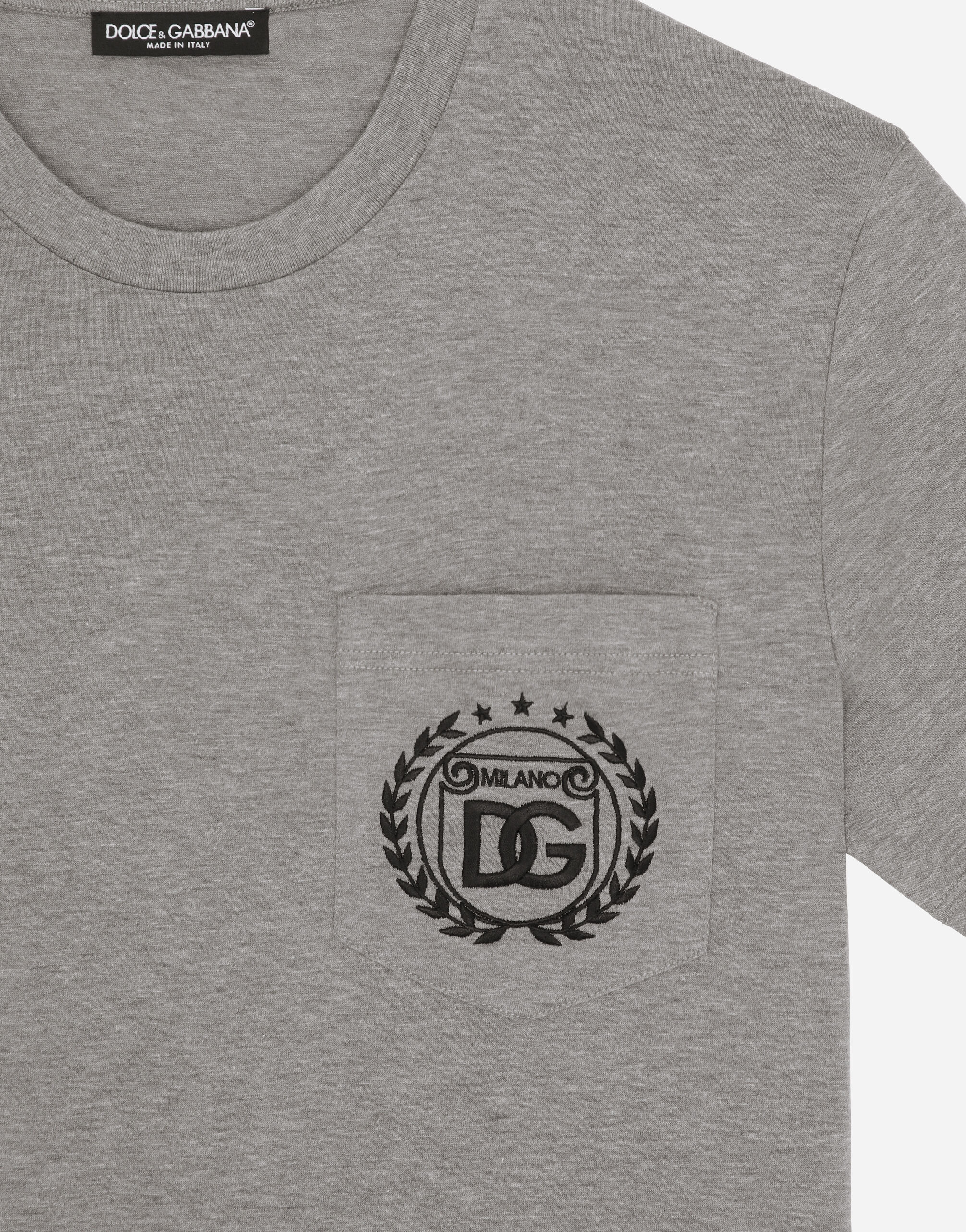 Cotton T-shirt with DG Milano logo embroidery - 3