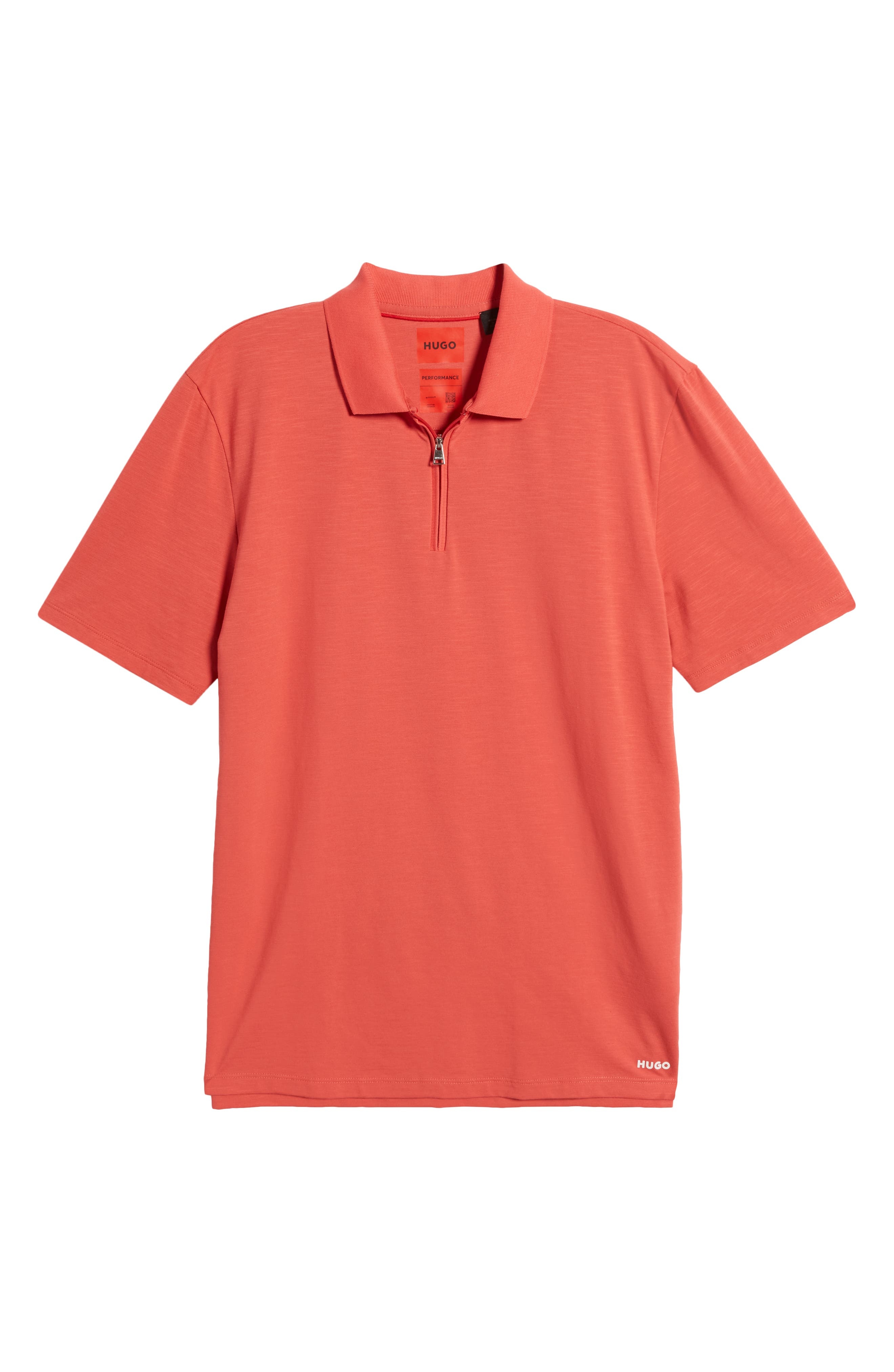HUGO Dekok Zip Polo in Medium Red at Nordstrom - 5
