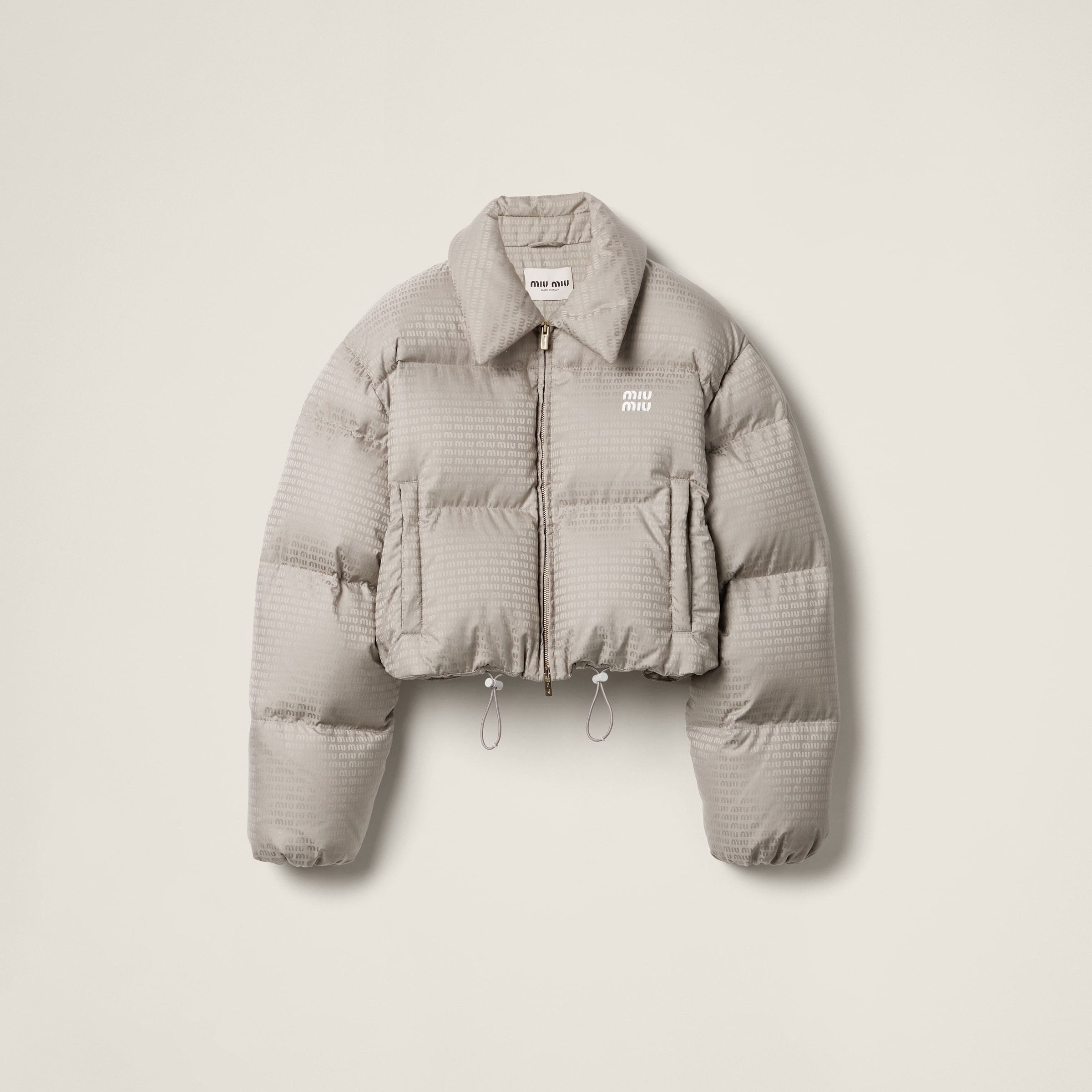 Technical pongé down jacket - 1