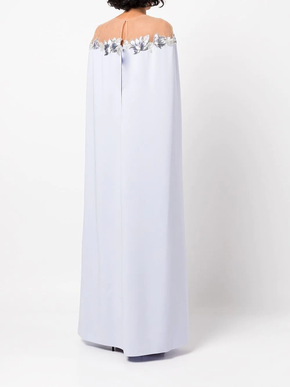 ILLUSION CAPE EFFECT CREPE GOWN - 2