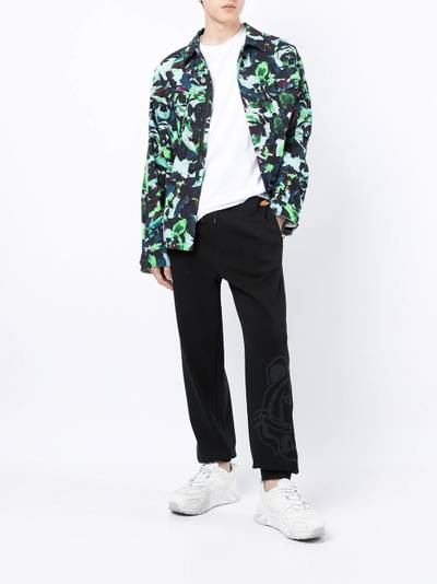 KENZO Tiger-print cotton track pants outlook