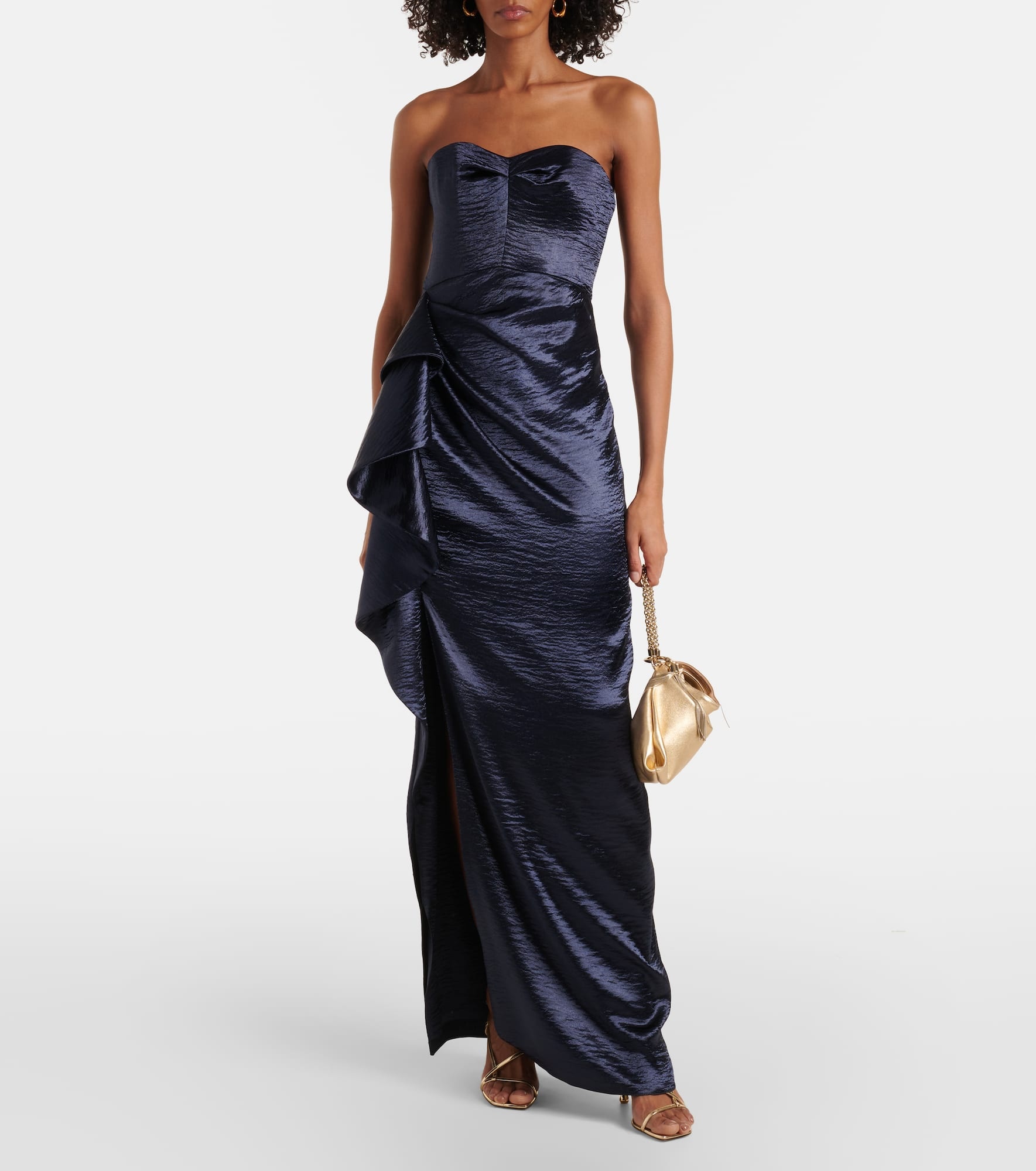 Eymen draped crushed satin gown - 2