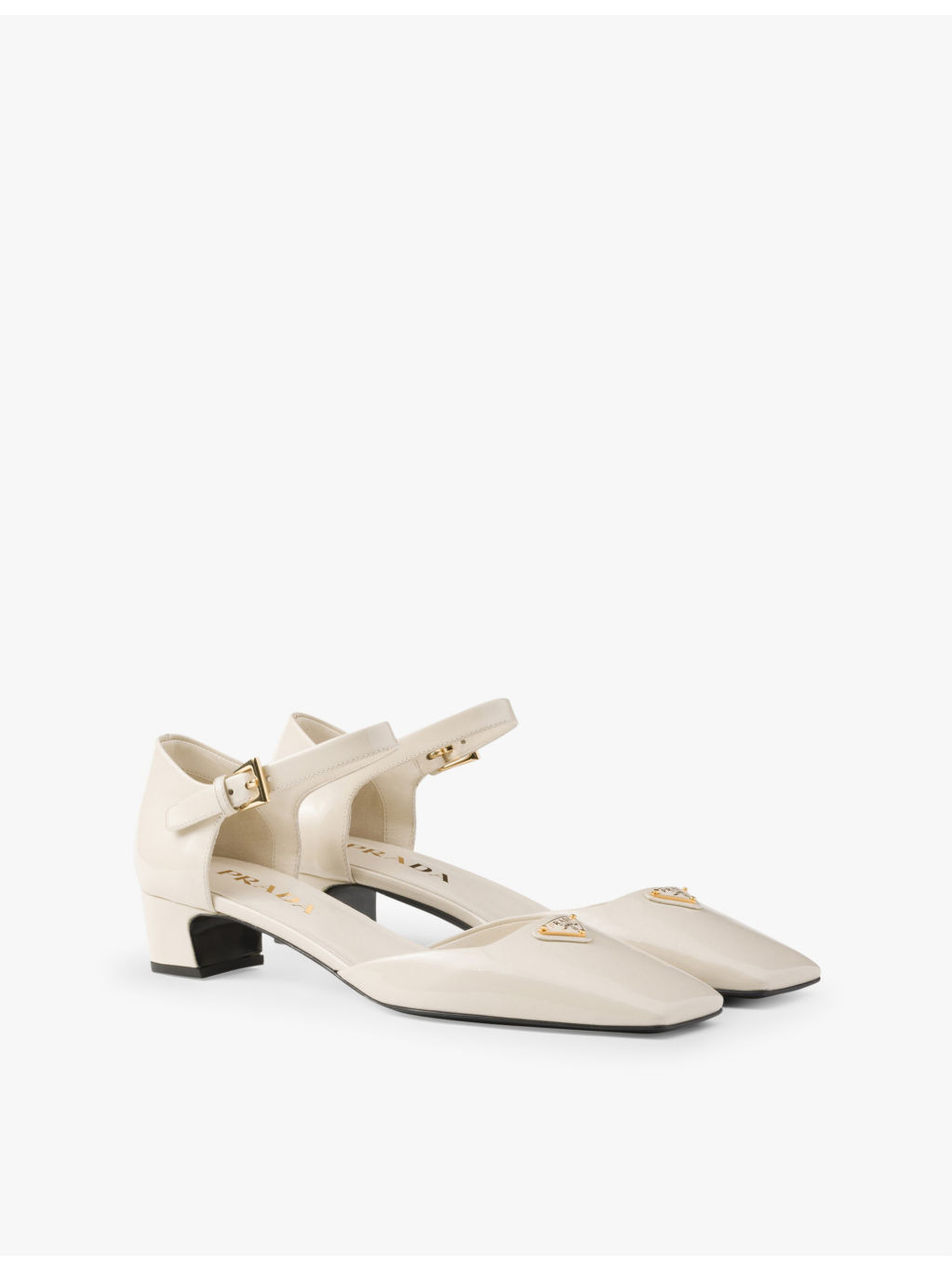Brand-plaque patent-leather Mary Jane courts - 3