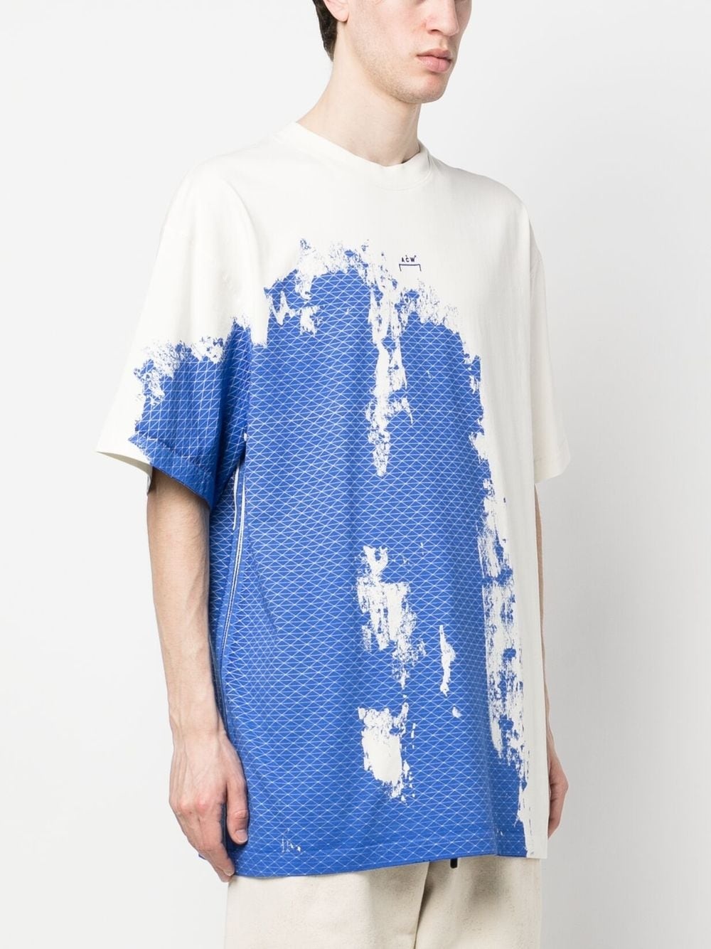 Brushstroke abstrast-print short-sleeved T-shirt - 3