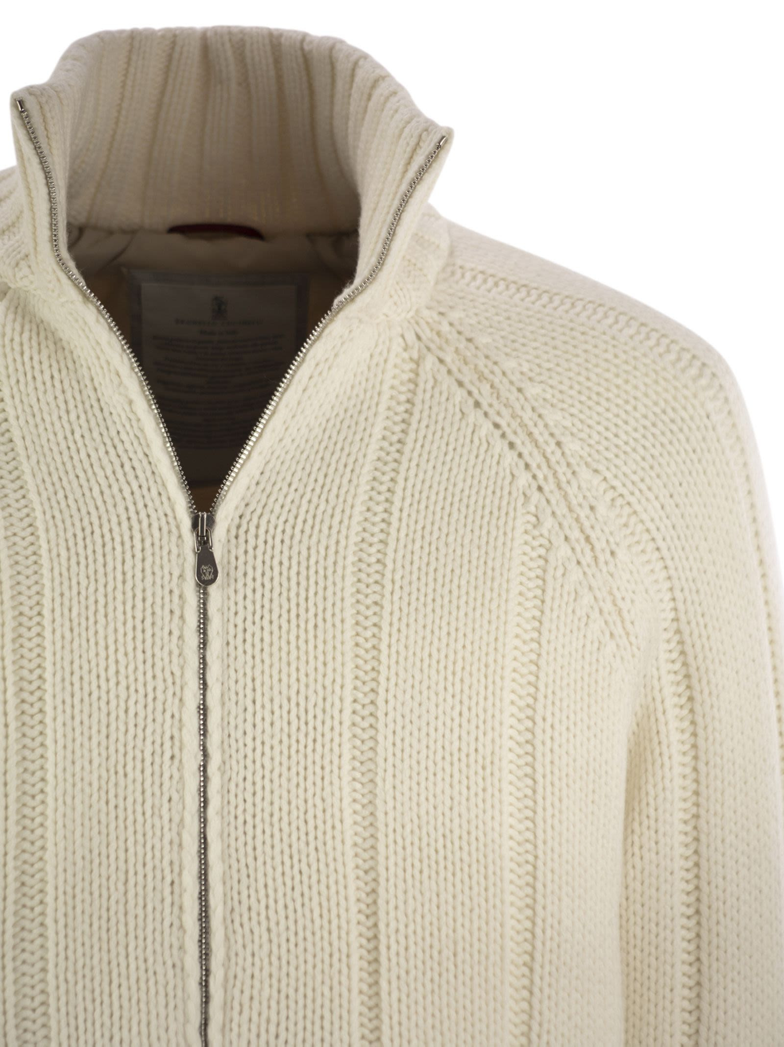 Brunello Cucinelli Men Cashmere Knit Down Jacket With Zip - 4