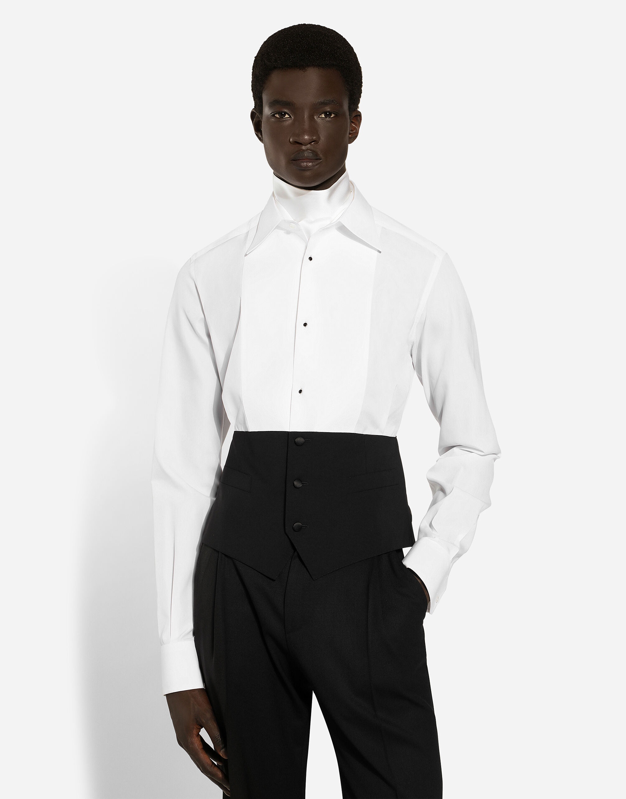 Tuxedo shirt with vest bottom section - 4