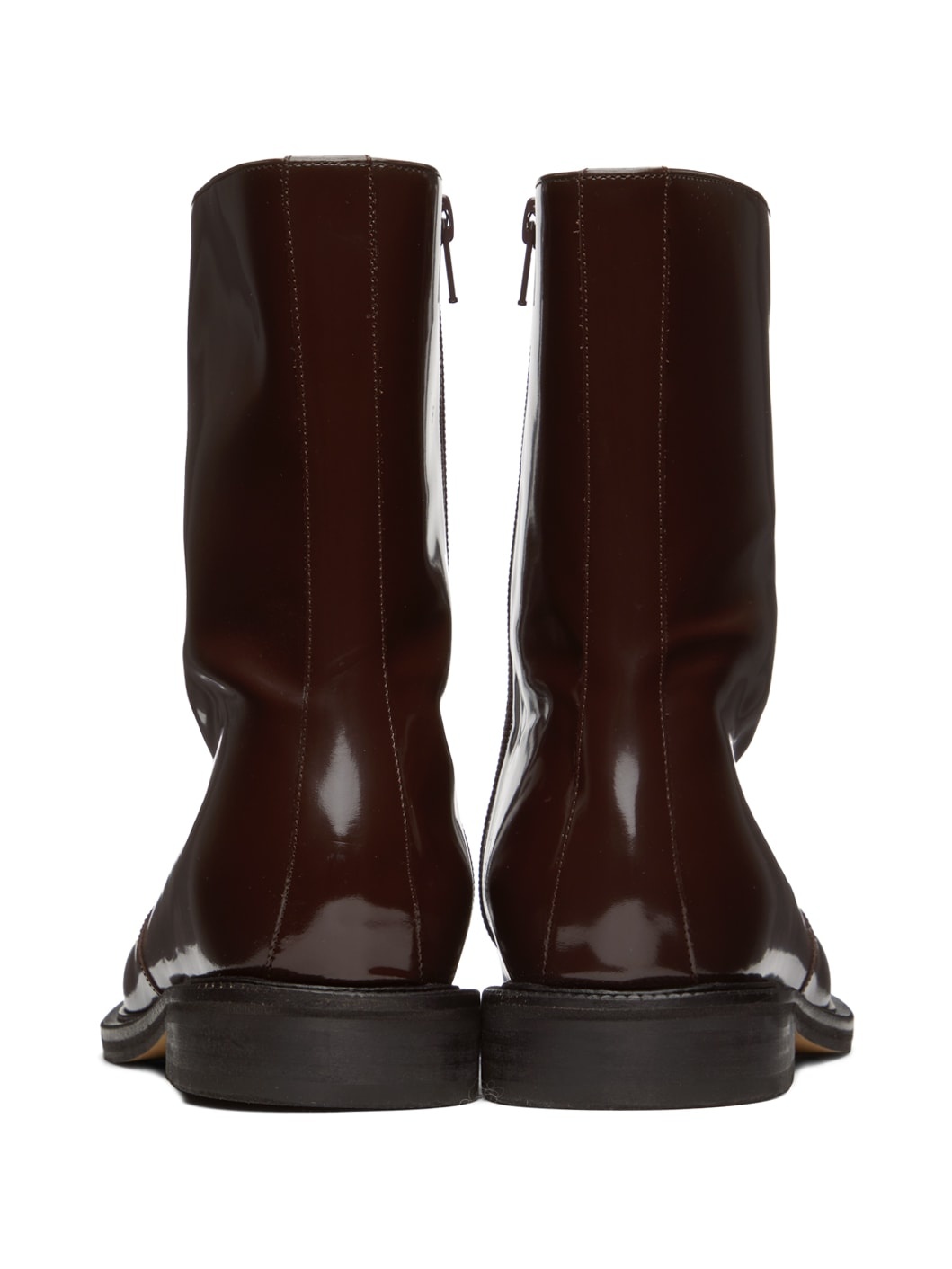 Brown Patent Leather Boots - 2