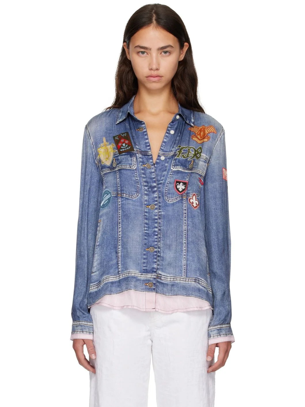 Blue Trompe L'oeil Shirt - 1