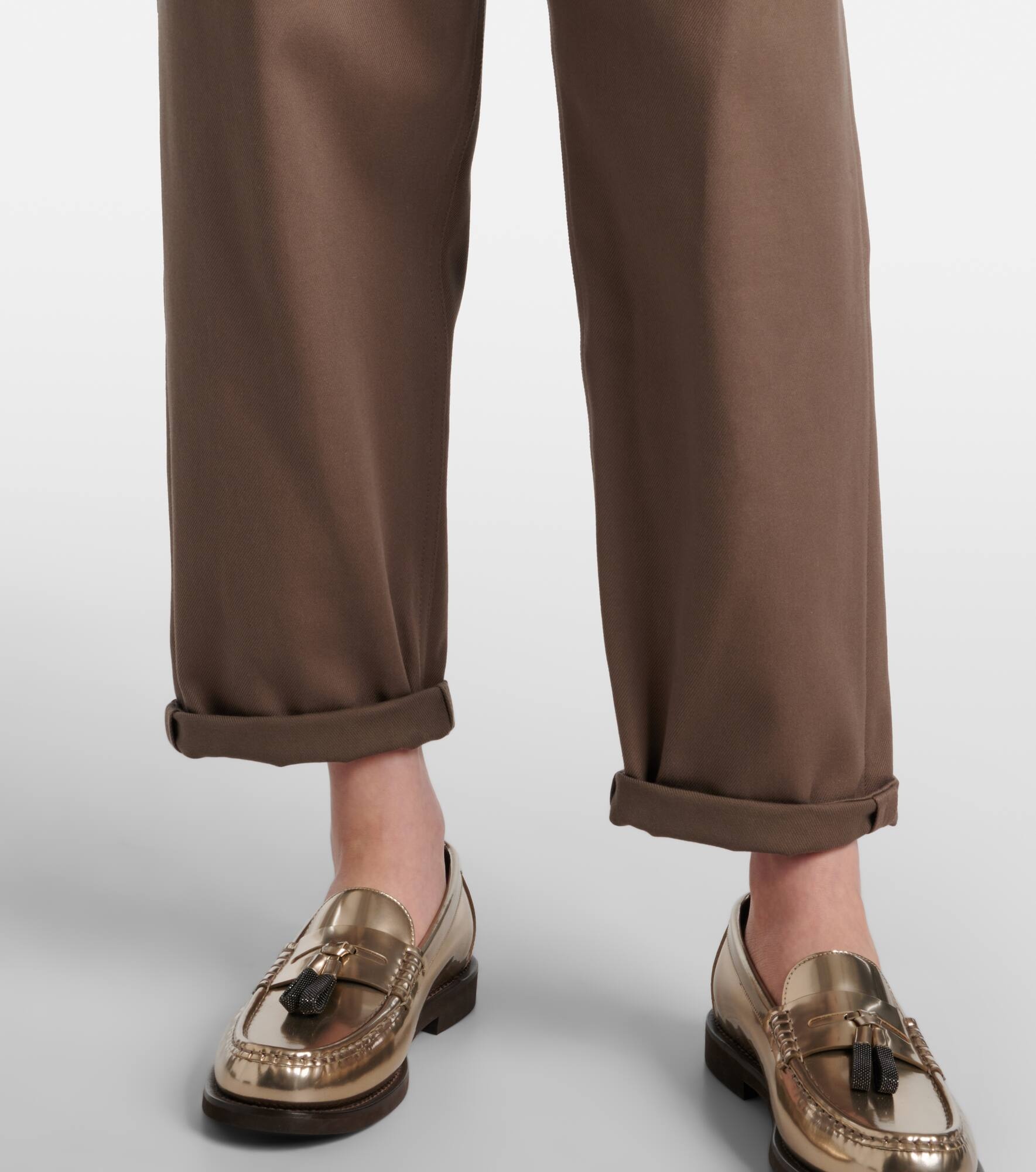 Cotton-blend slim pants - 5
