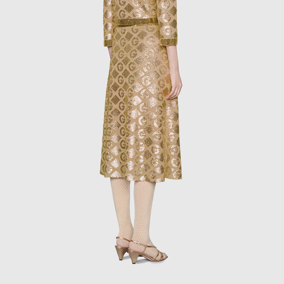 Lamé G rhombi jacquard skirt - 4